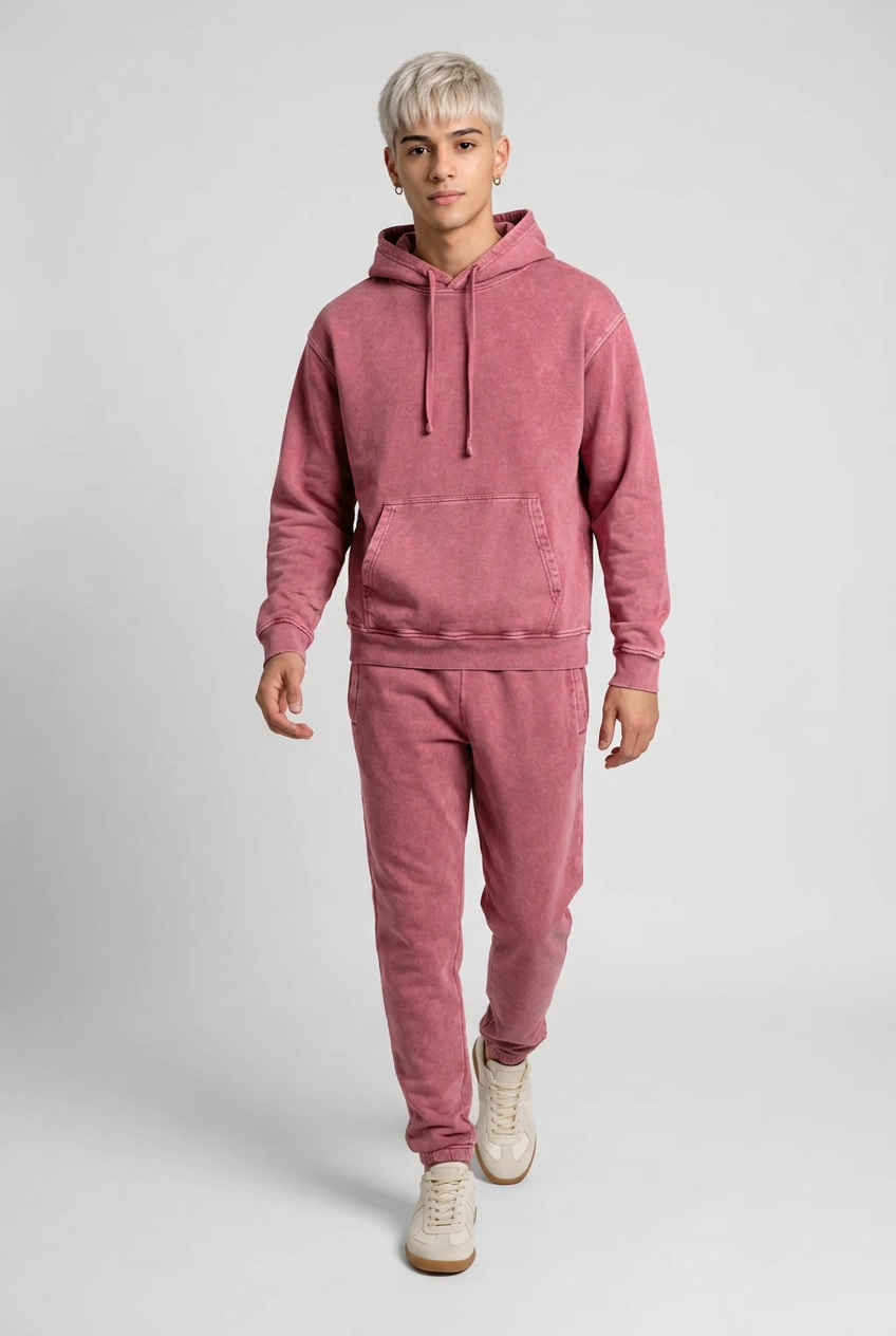 Snow Washed Loose Cotton Hoodie