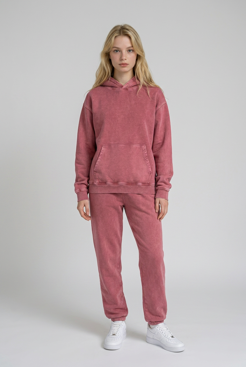 Snow Washed Loose Cotton Hoodie
