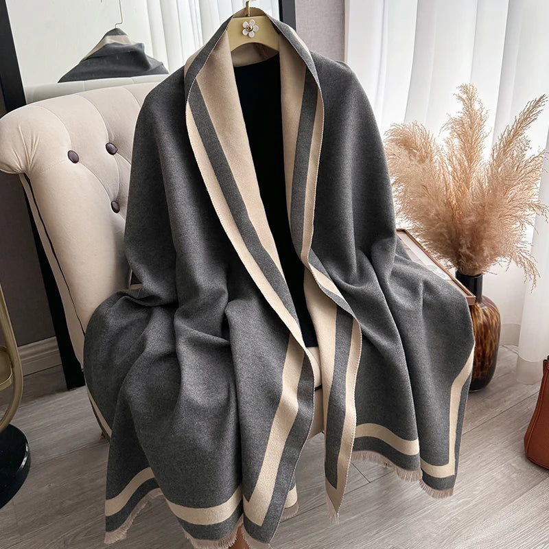 Cashmere Scarf Women Plain Color
