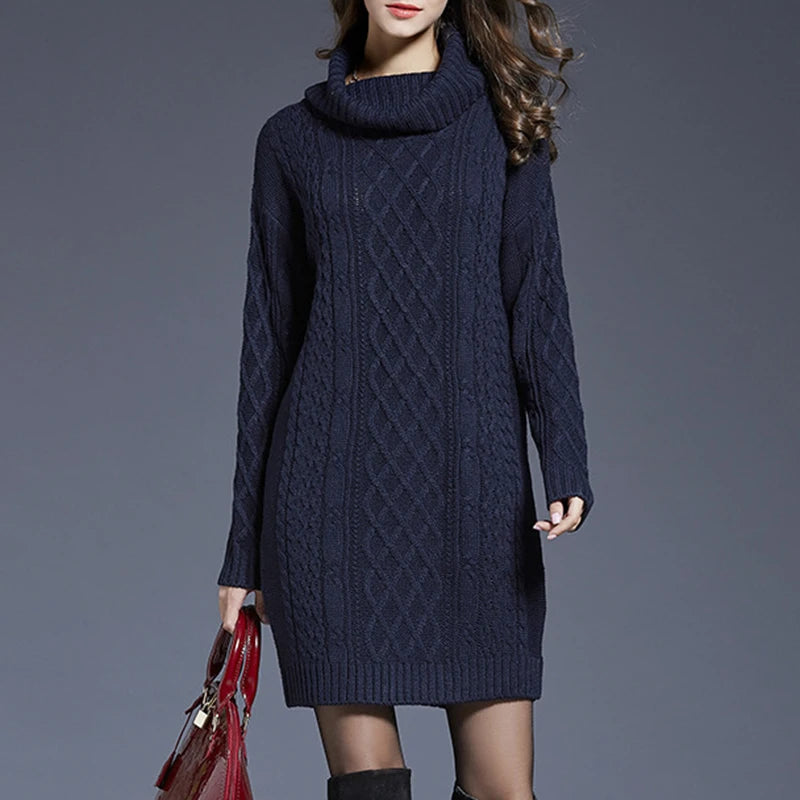 Women Casual Knitted Long Sleeve Dress