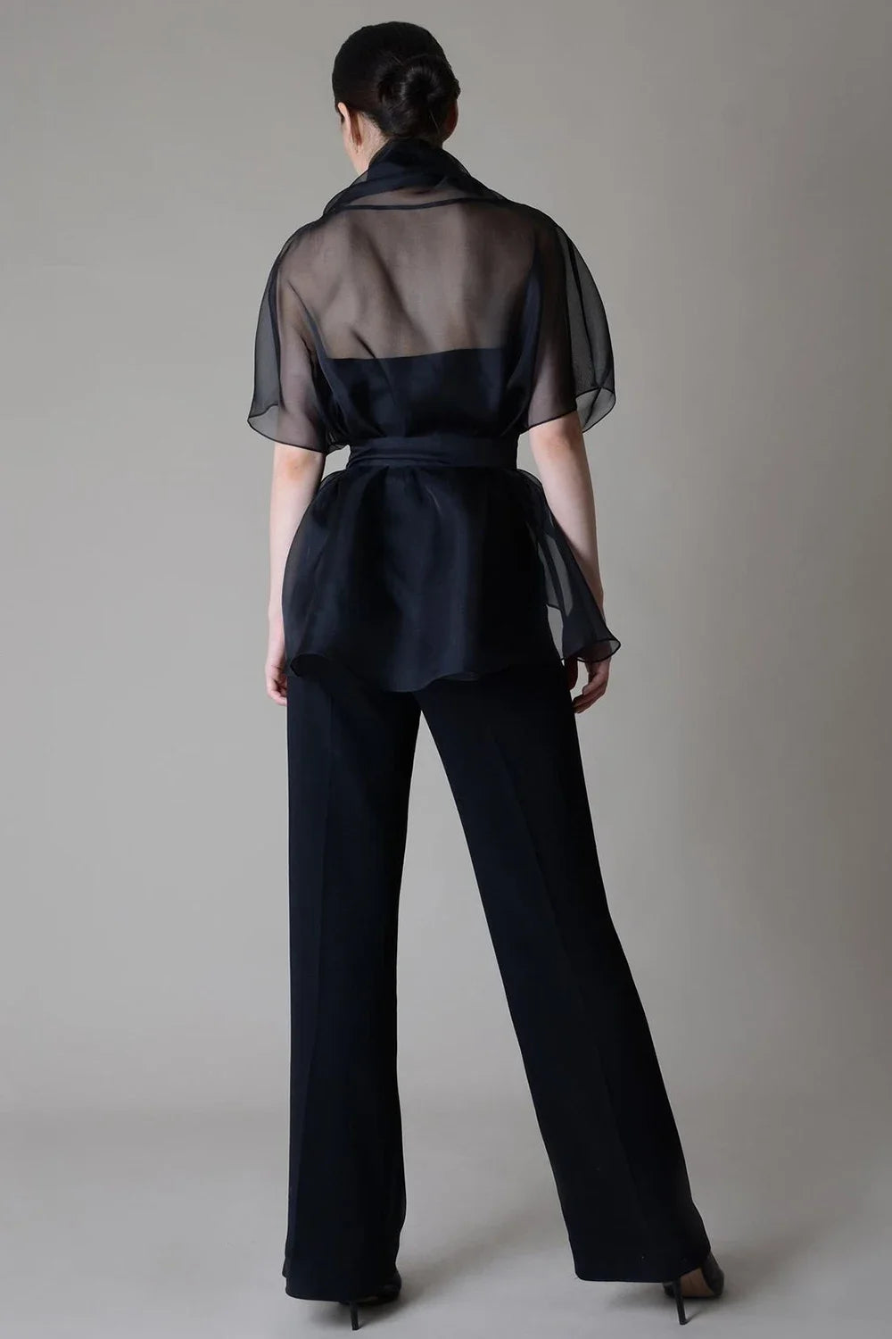 Women's Organza Blouse Lace Up