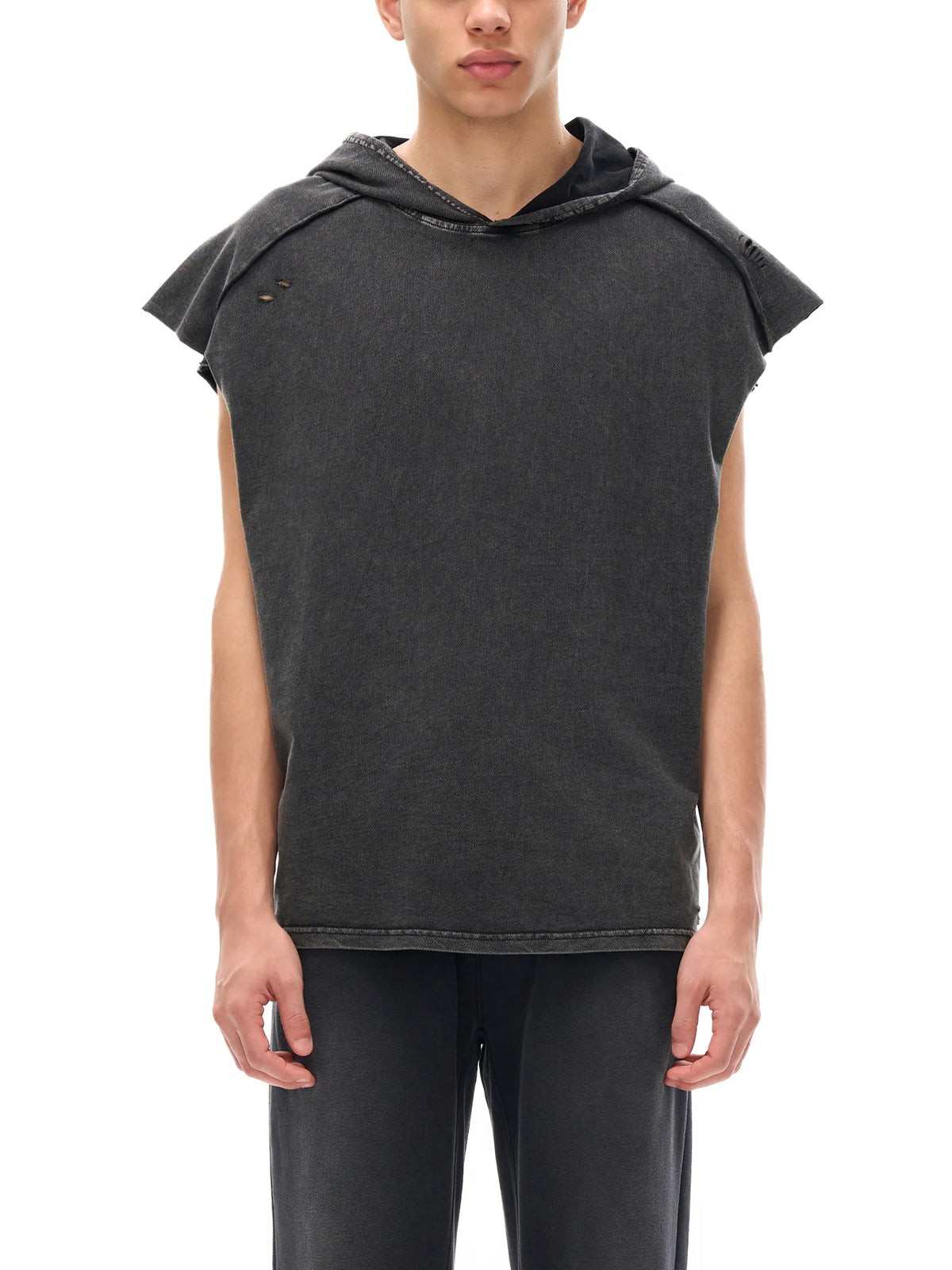 Snow Washed Boxy Hooded Tank Top