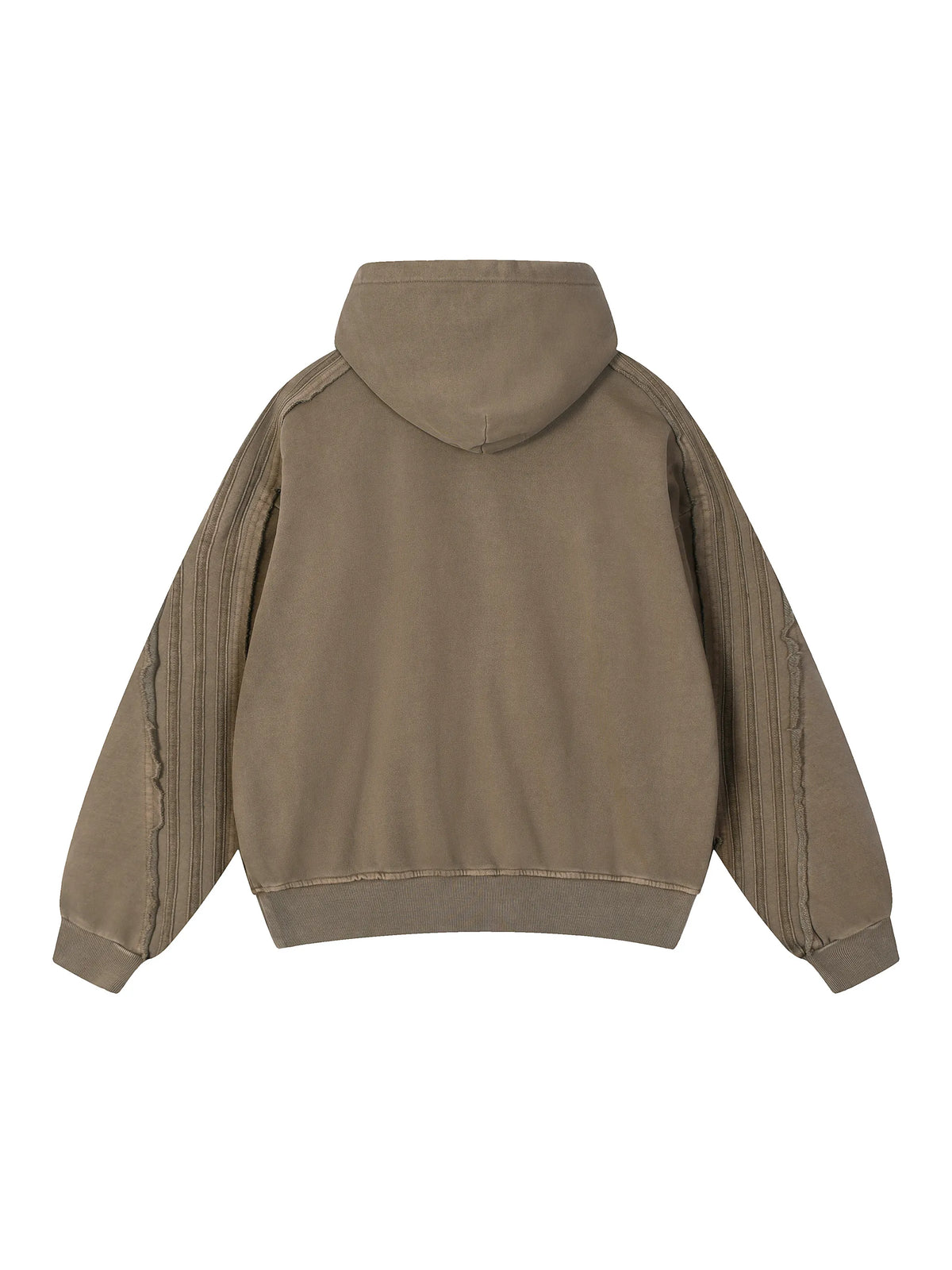 Snow Washed Tape Raw Edge Hoodie