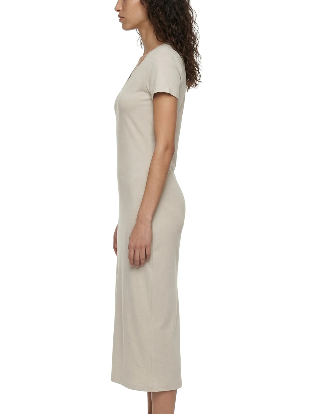 V-Neck Short Sleeve Maxi Dress