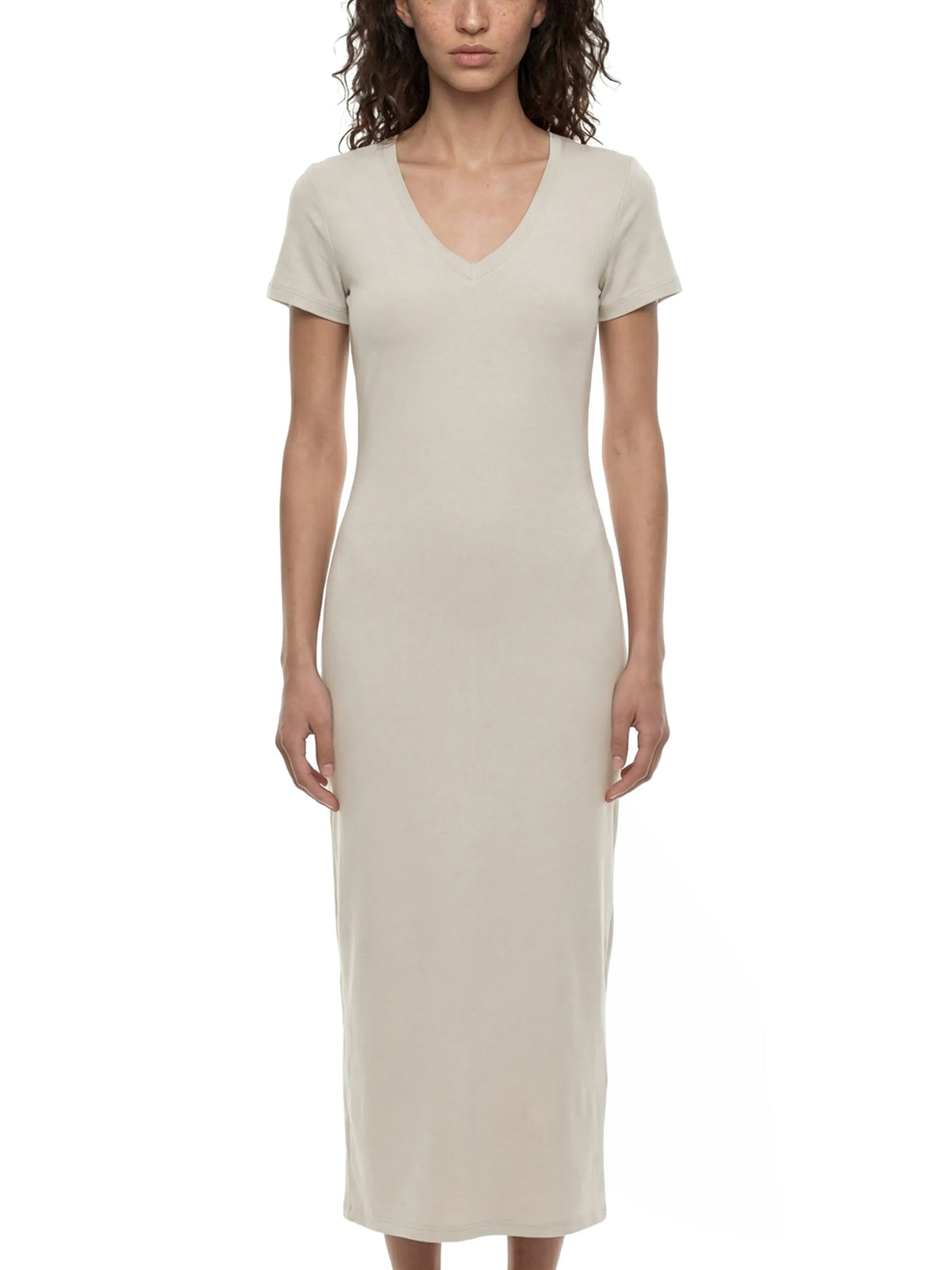 V-Neck Short Sleeve Maxi Dress