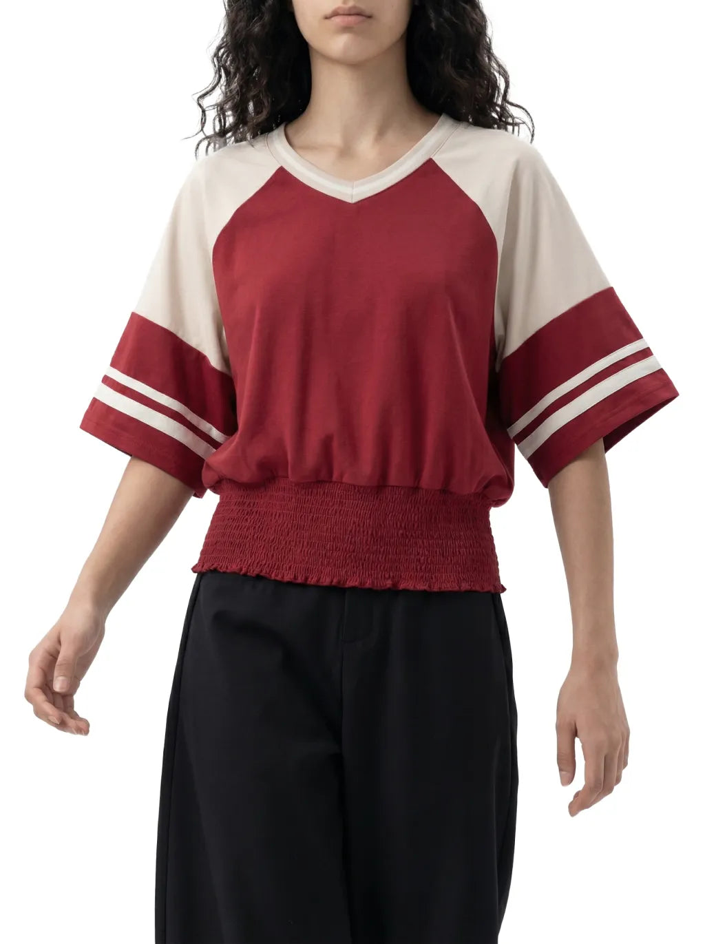 Color Block Ruched T-Shirt