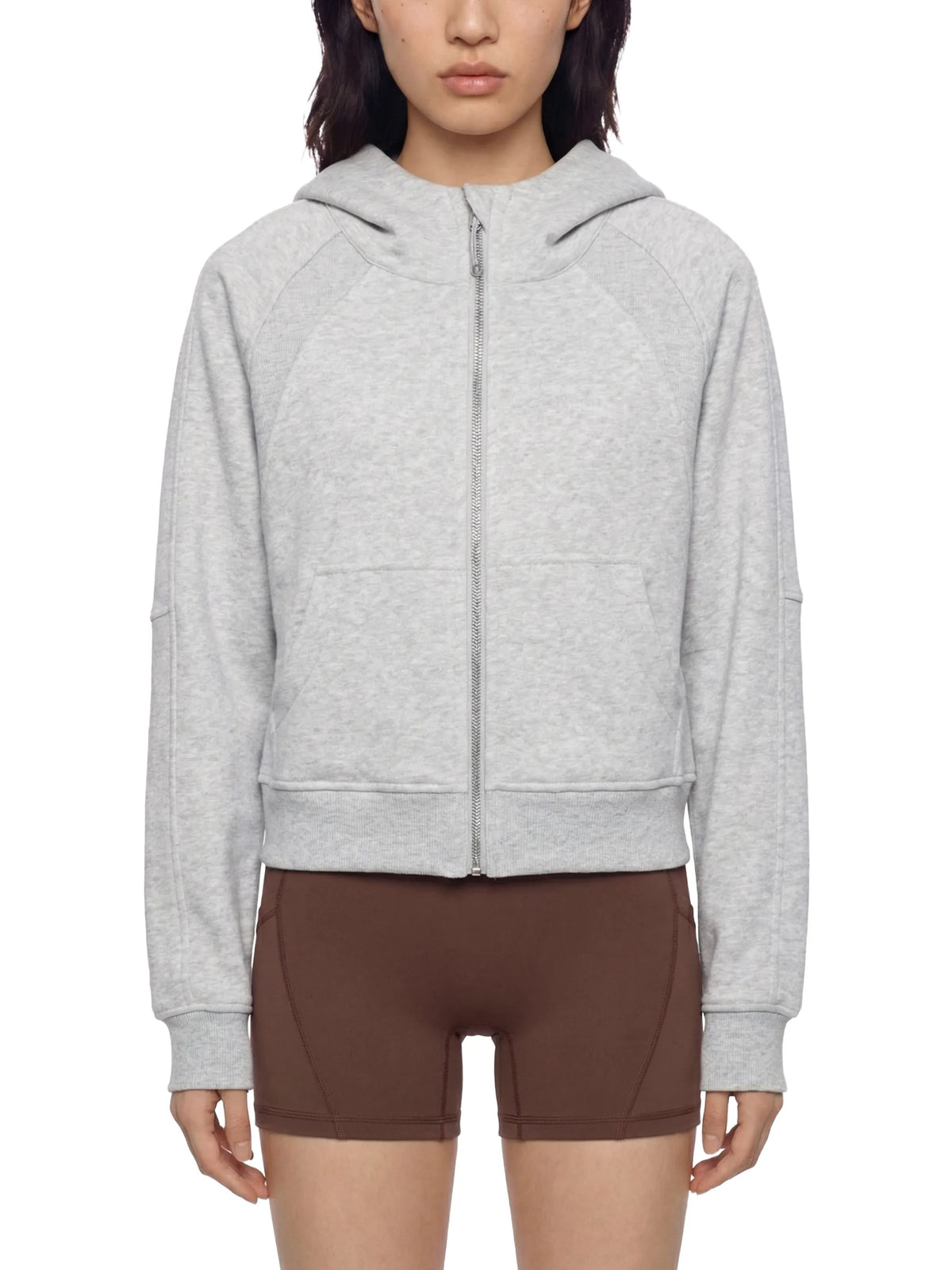 Cropped Zip-Through Hoodie