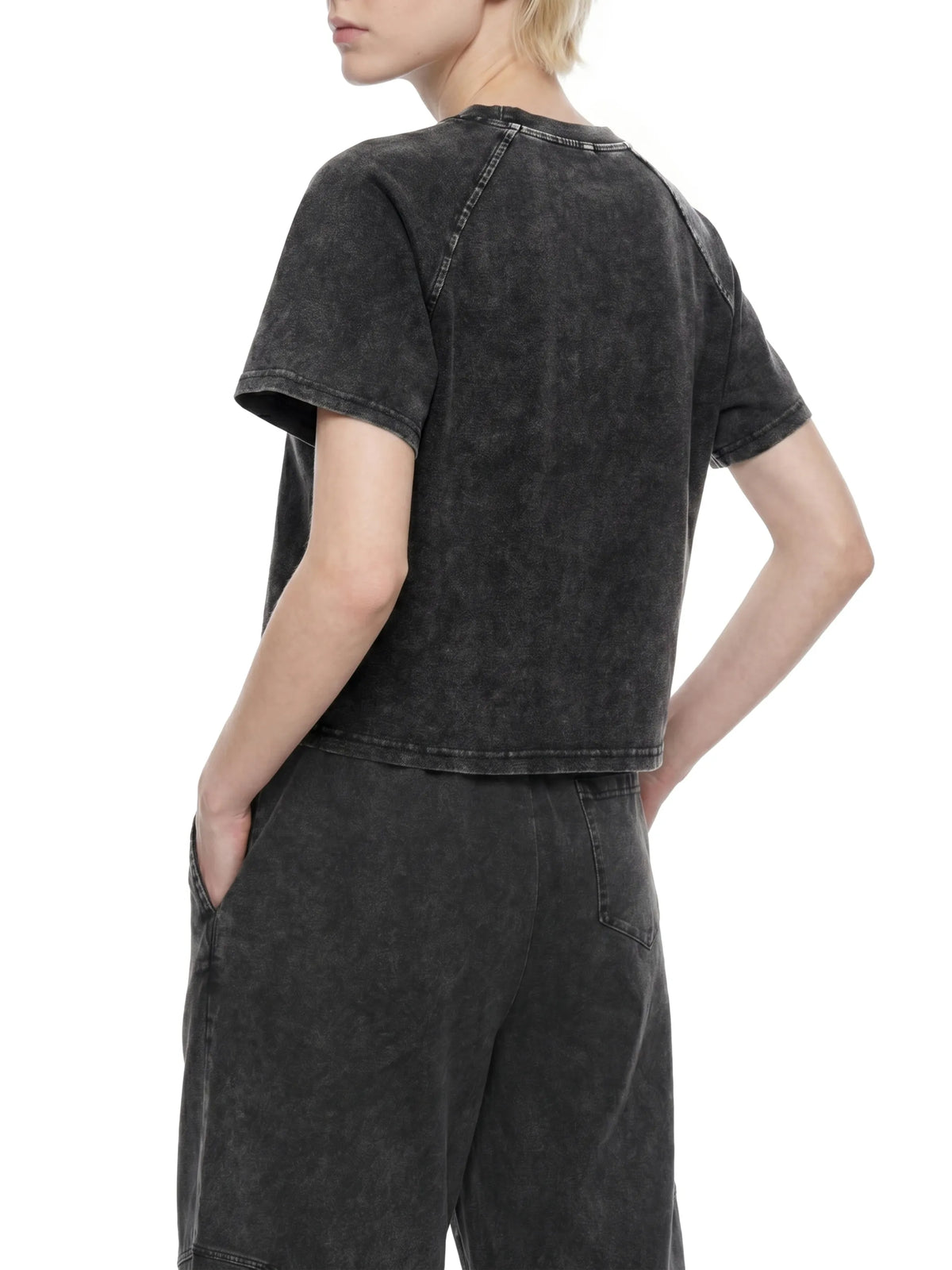 Mineral Wash Raglan Crop T-Shirt