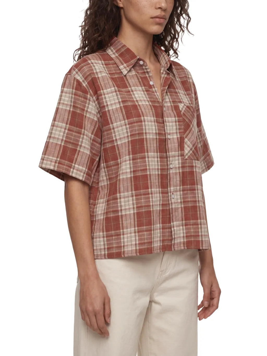 Plaid Boxy Short Sleeve Shirt