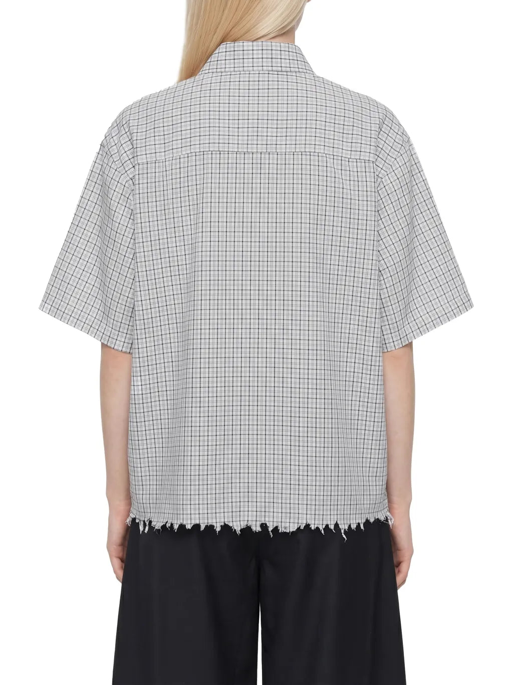Distressed Plaid Boxy Shirt