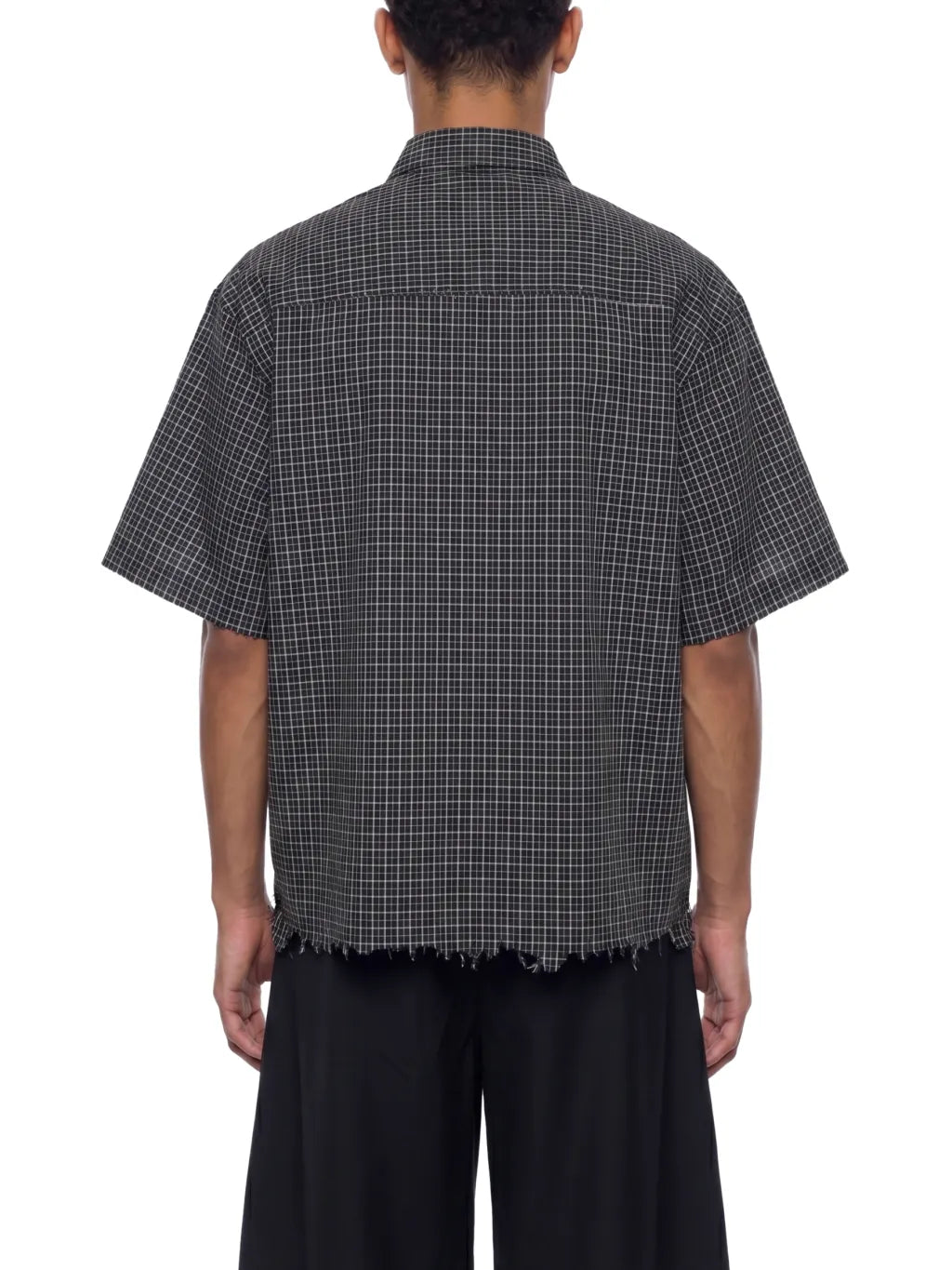 Distressed Plaid Boxy Shirt