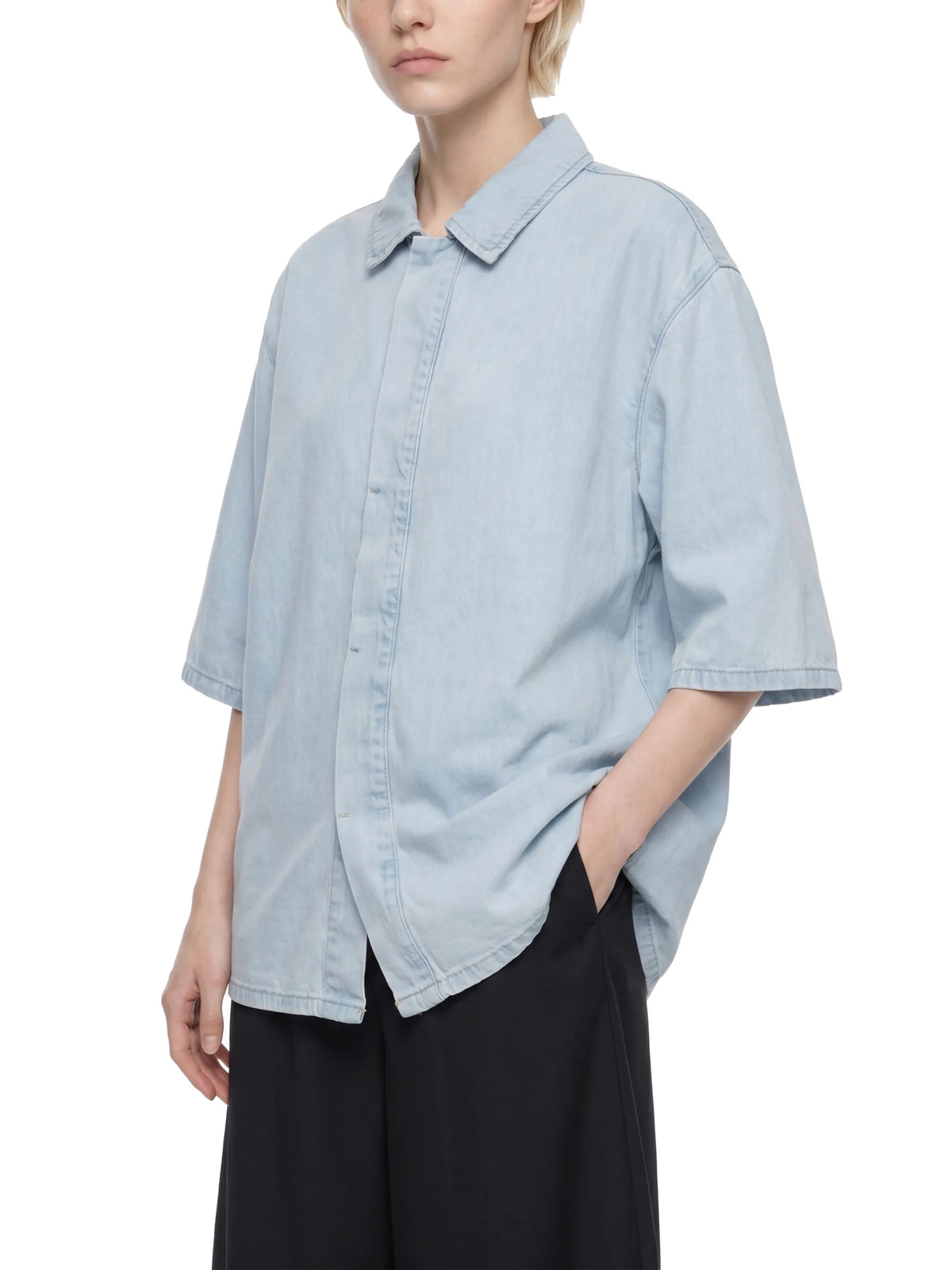 Vintage Wash Drop Shoulder Lyocell Shirt