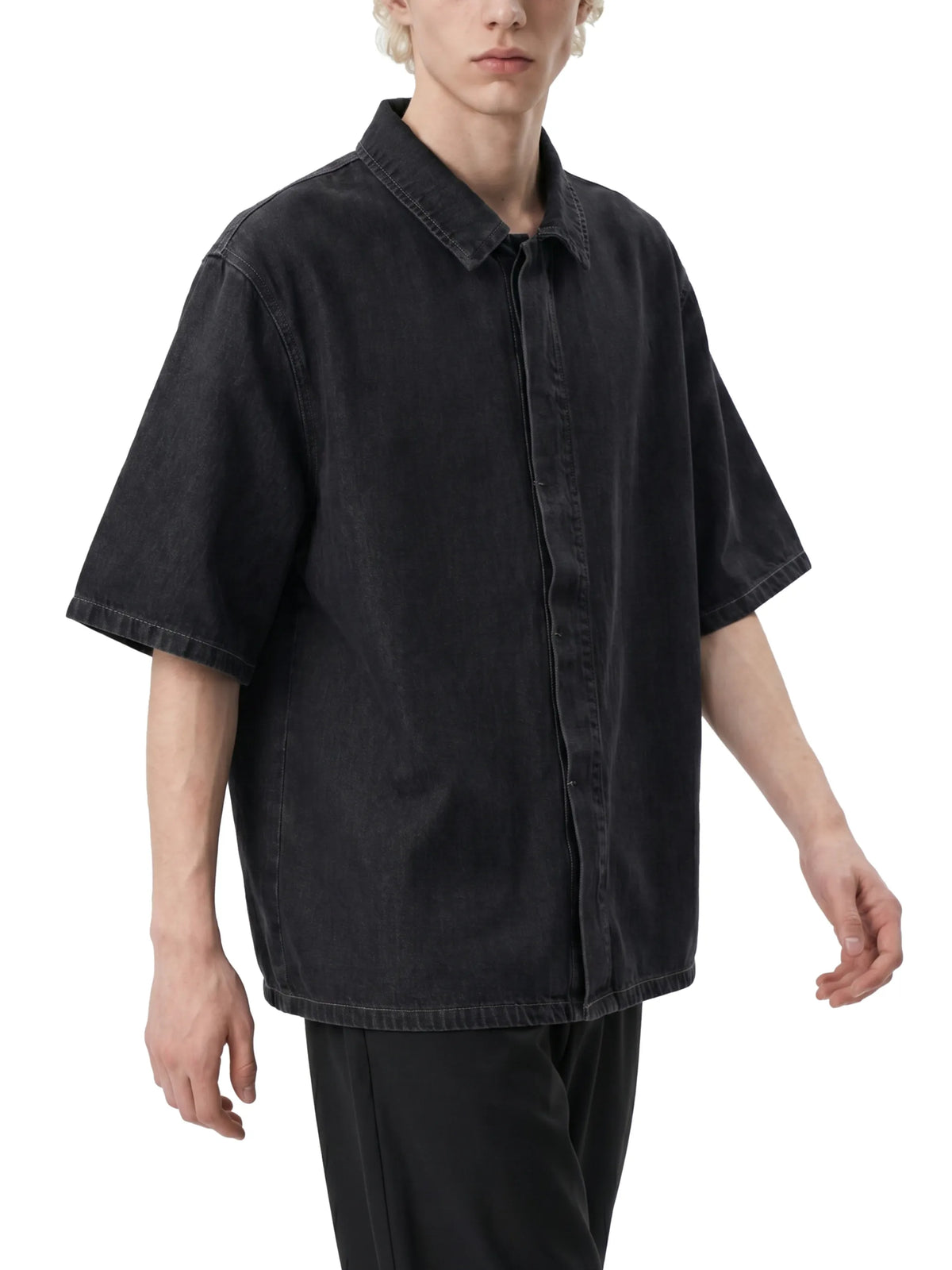 Vintage Wash Drop Shoulder Lyocell Shirt