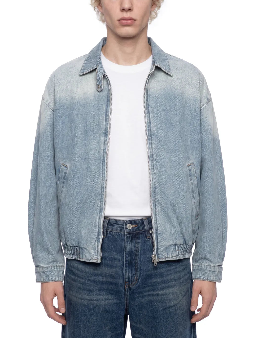 Vintage Wash Full-Zip Denim Jacket