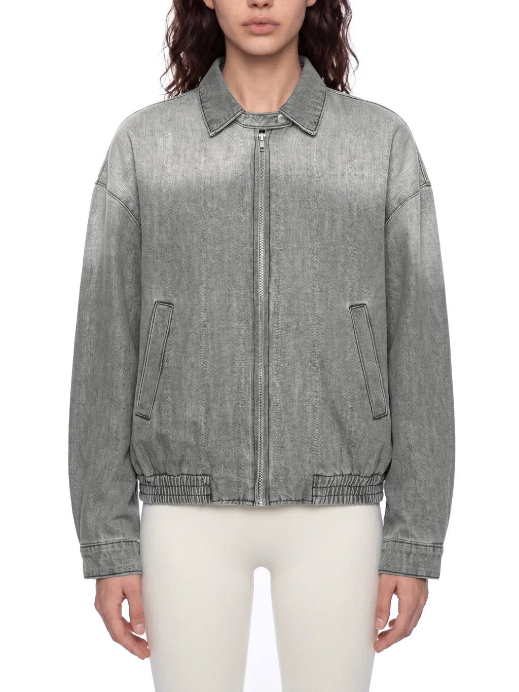 Vintage Wash Full-Zip Denim Jacket