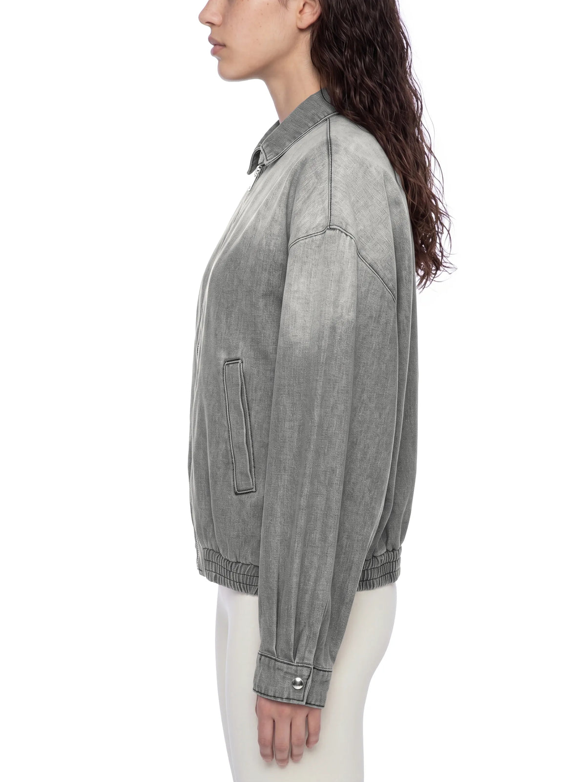 Vintage Wash Full-Zip Denim Jacket