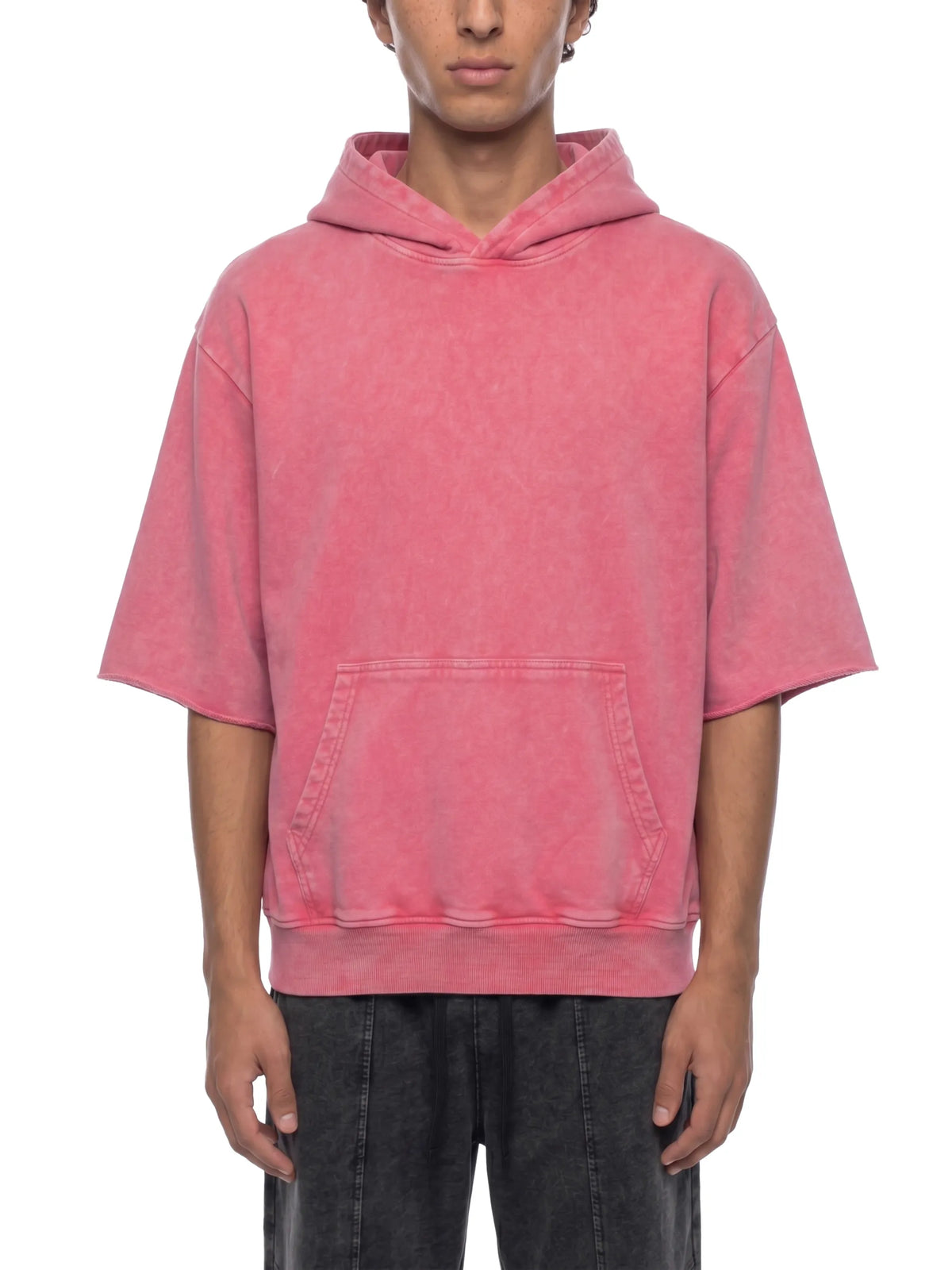 Mineral Wash Short Sleeve Hoodie