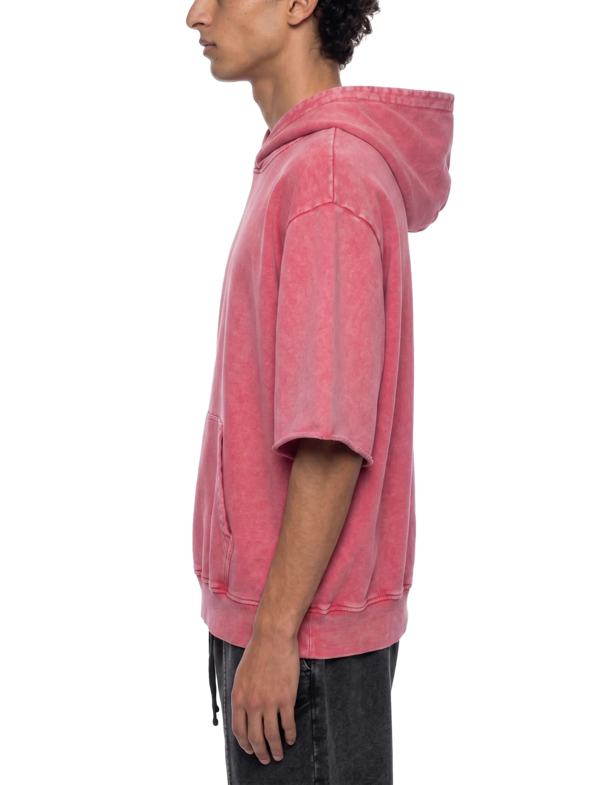 Mineral Wash Short Sleeve Hoodie