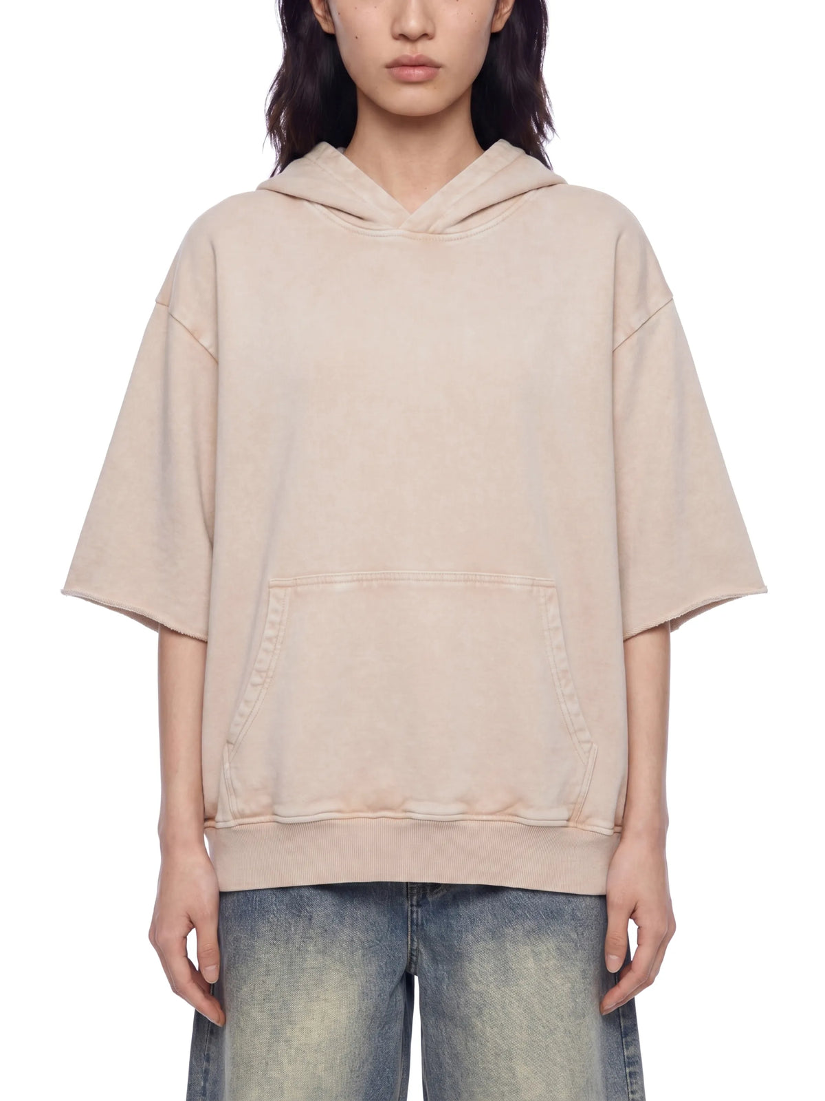 Mineral Wash Short Sleeve Hoodie