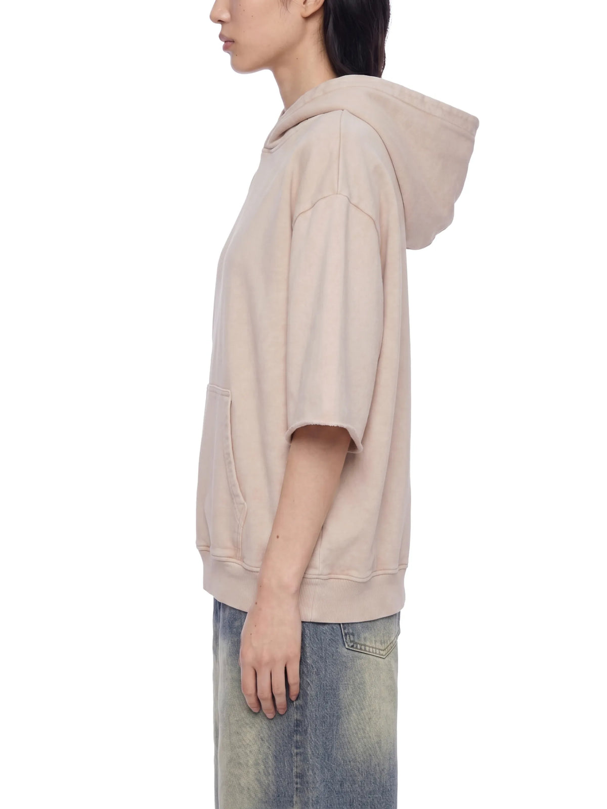 Mineral Wash Short Sleeve Hoodie