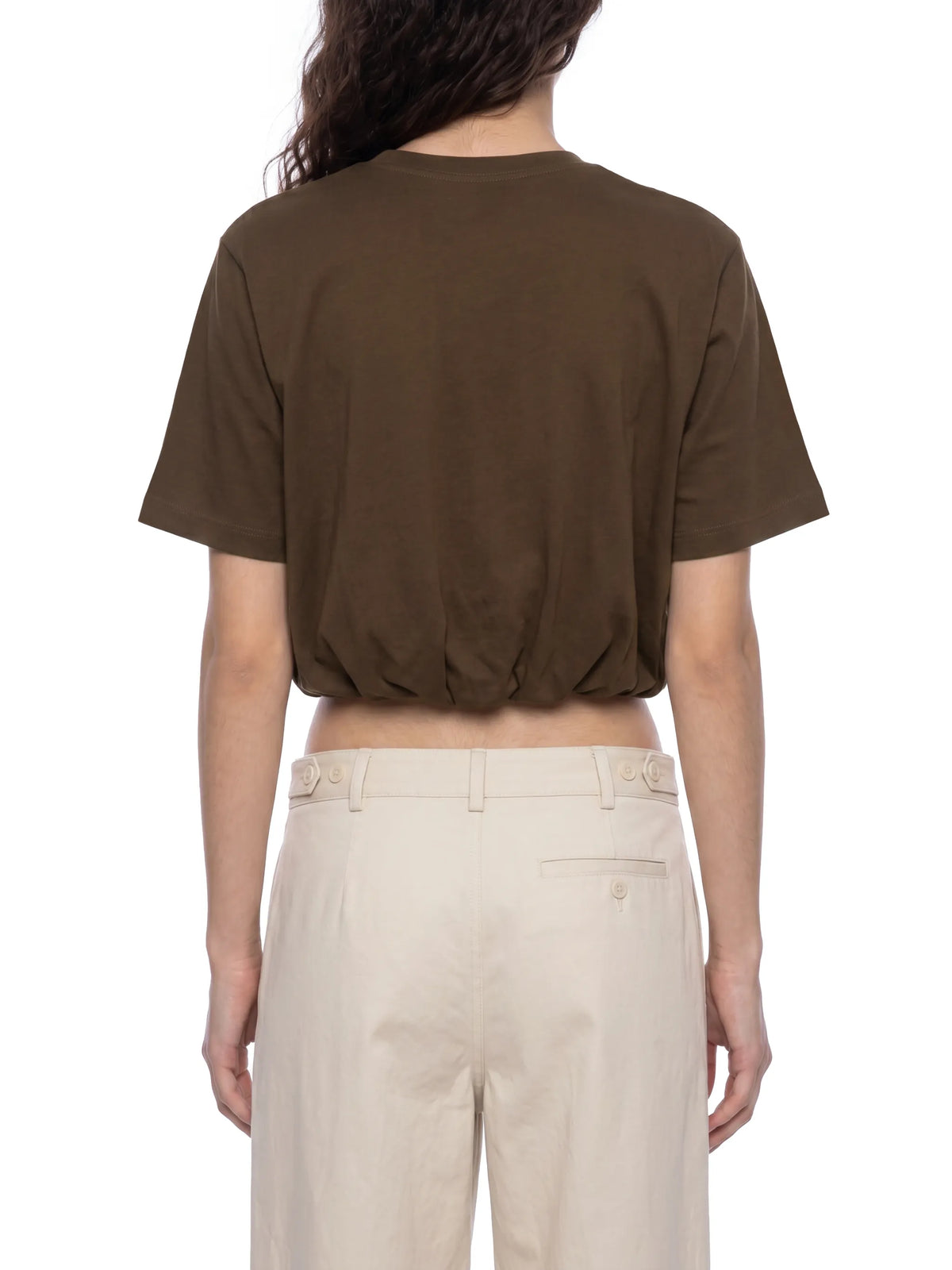 Crop Bubble Hem T-Shirt