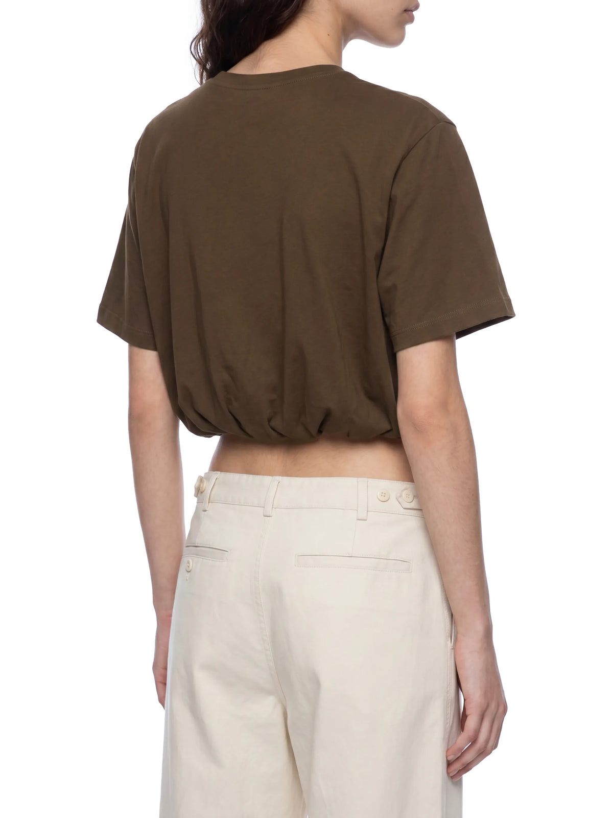 Crop Bubble Hem T-Shirt