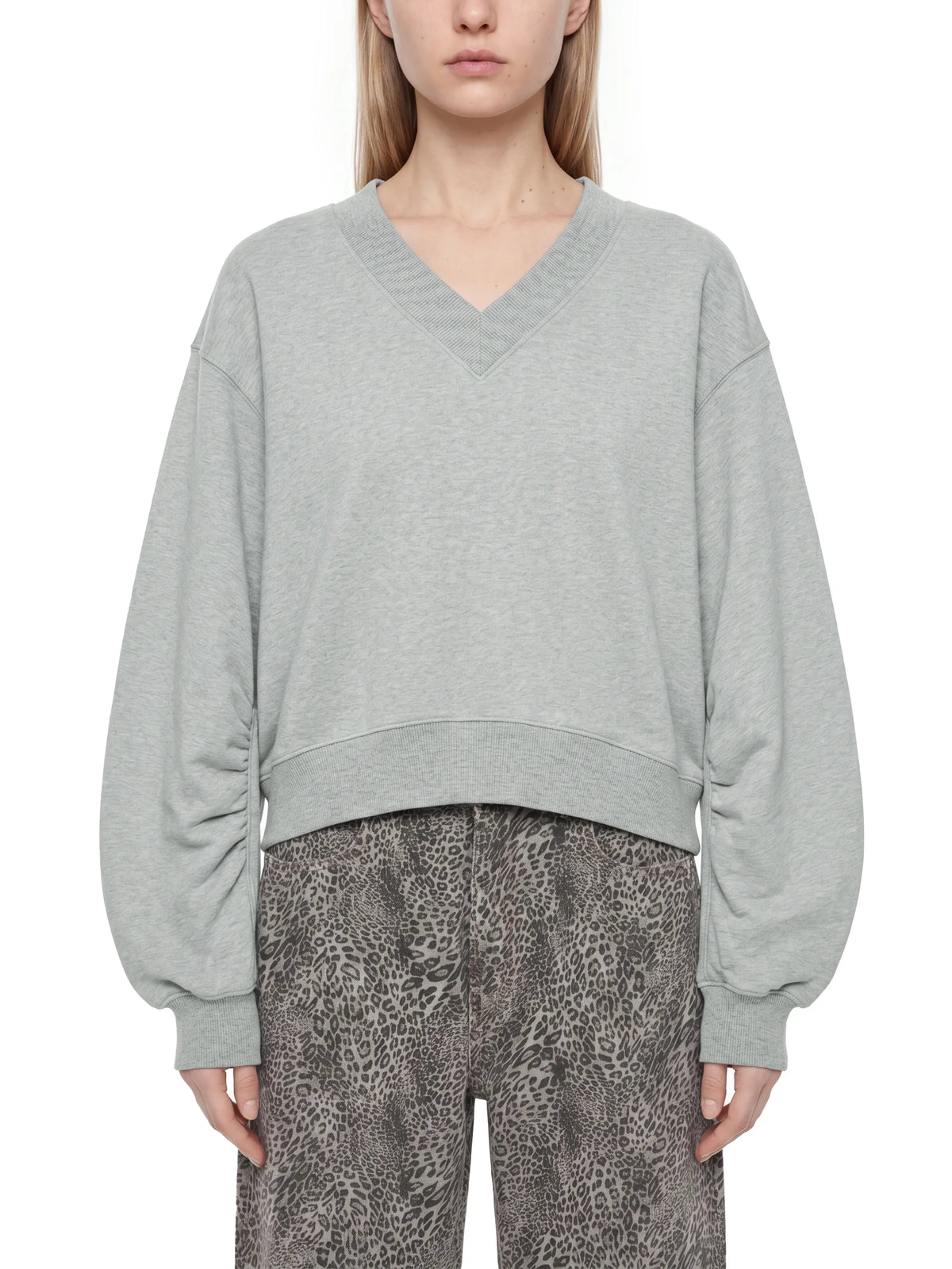 Crop V-Neck Sweatshirt