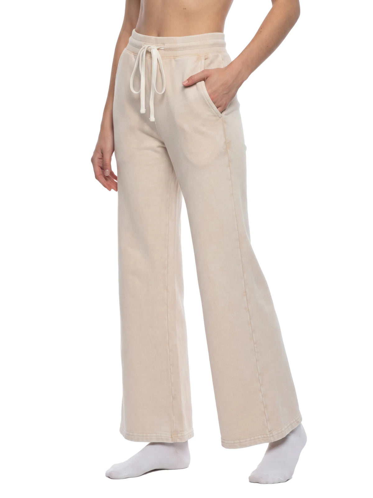 Mineral Wash Flared Leg Sweatpants