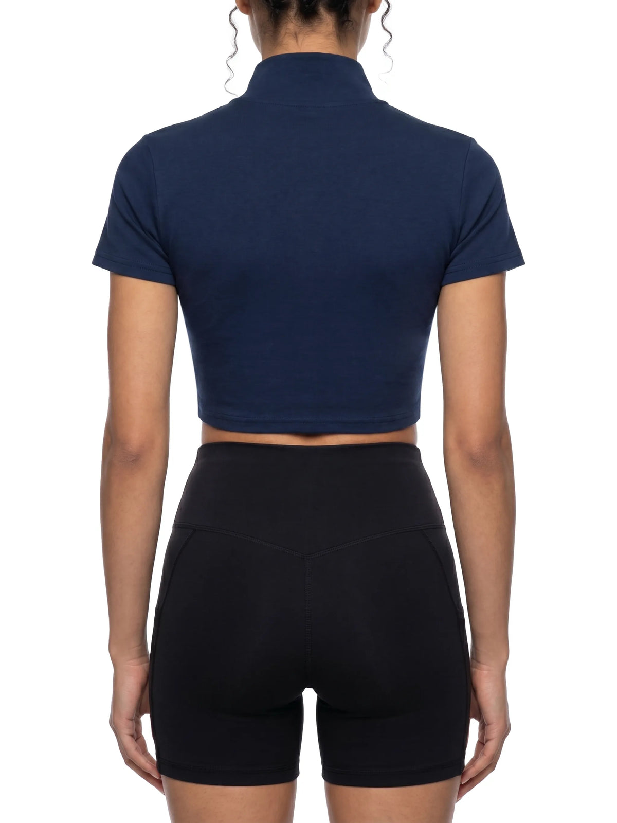 Cropped Full Zip Short Sleeve T-Shirt