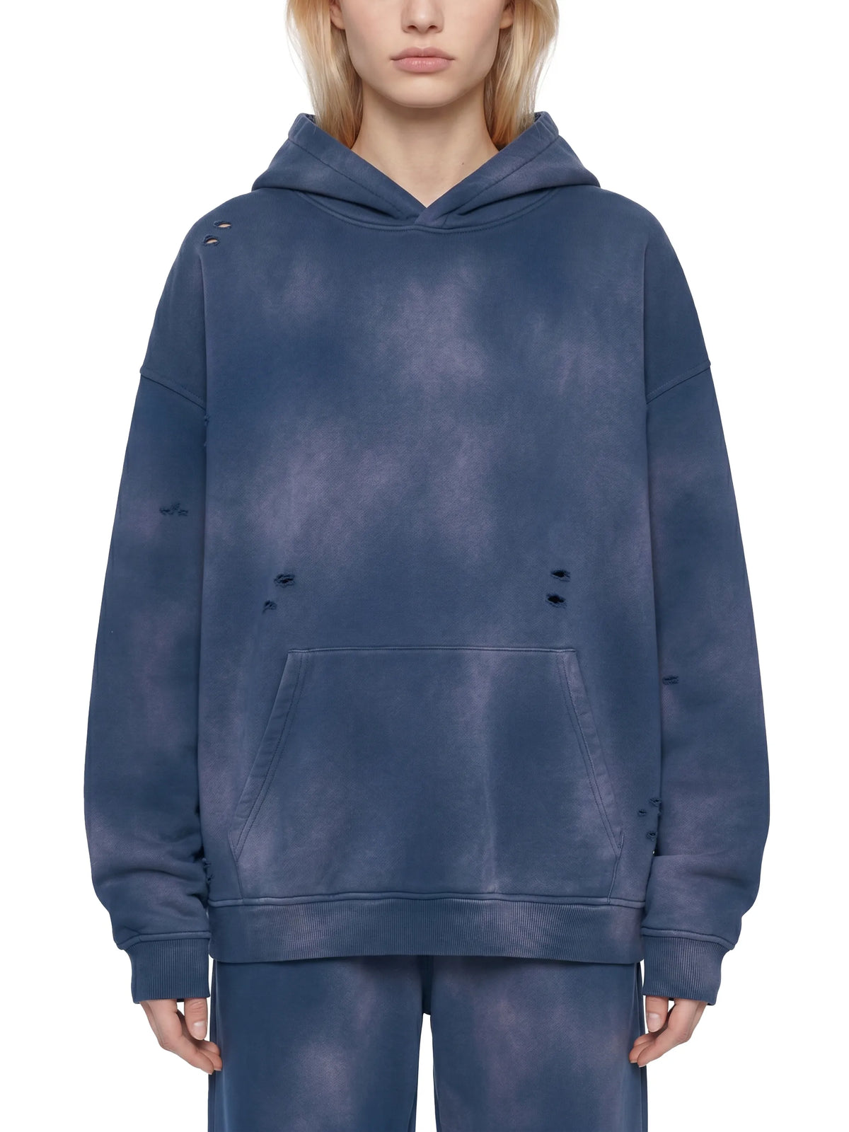 Sun-fade Frayed Fleece Hoodie