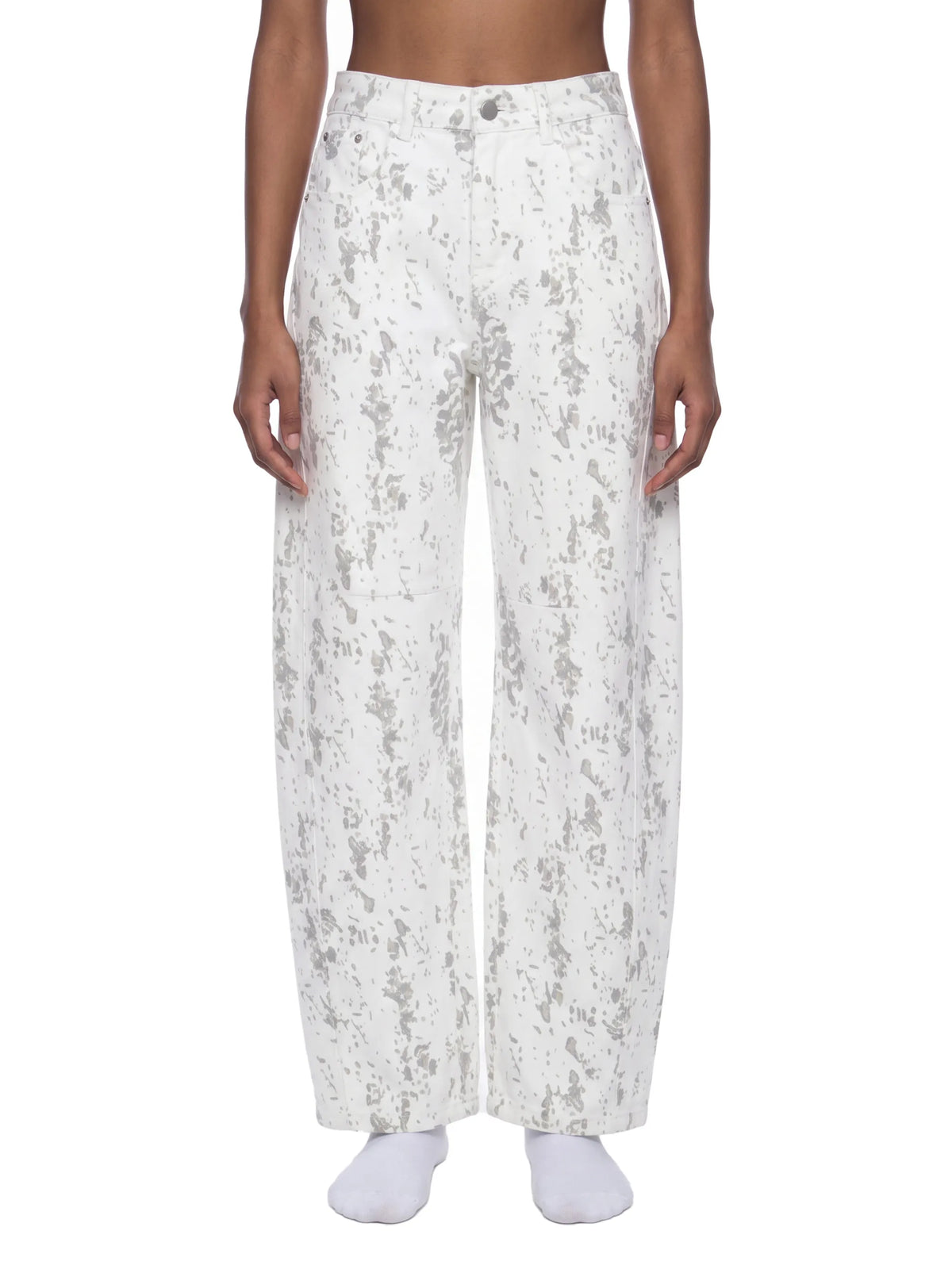 Splatter Barrel Leg Jeans