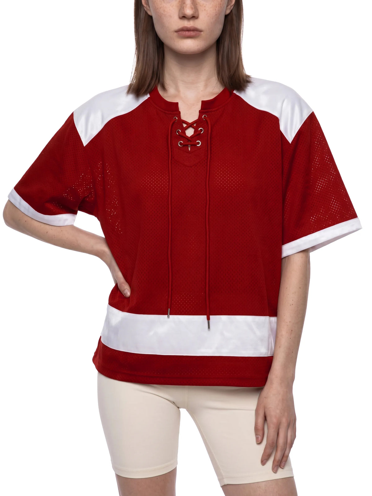 Raglan Sleeve Mesh Boxy T-Shirt