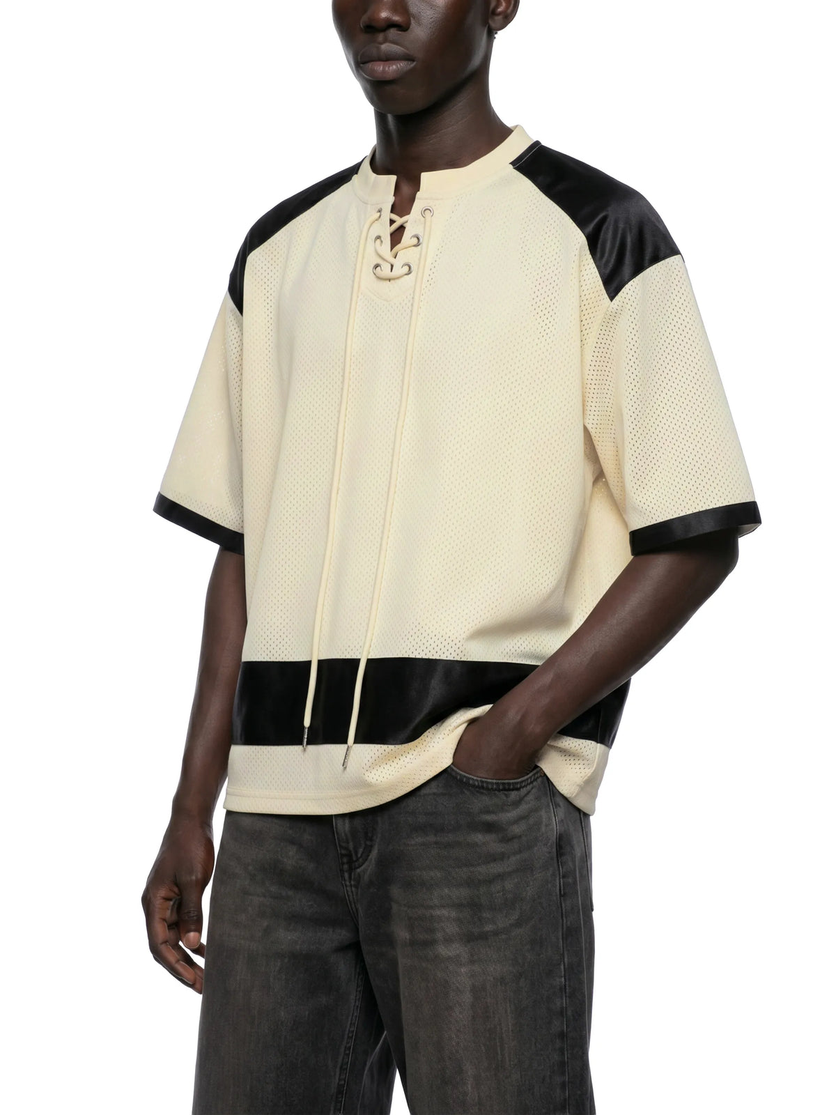 Raglan Sleeve Mesh Boxy T-Shirt