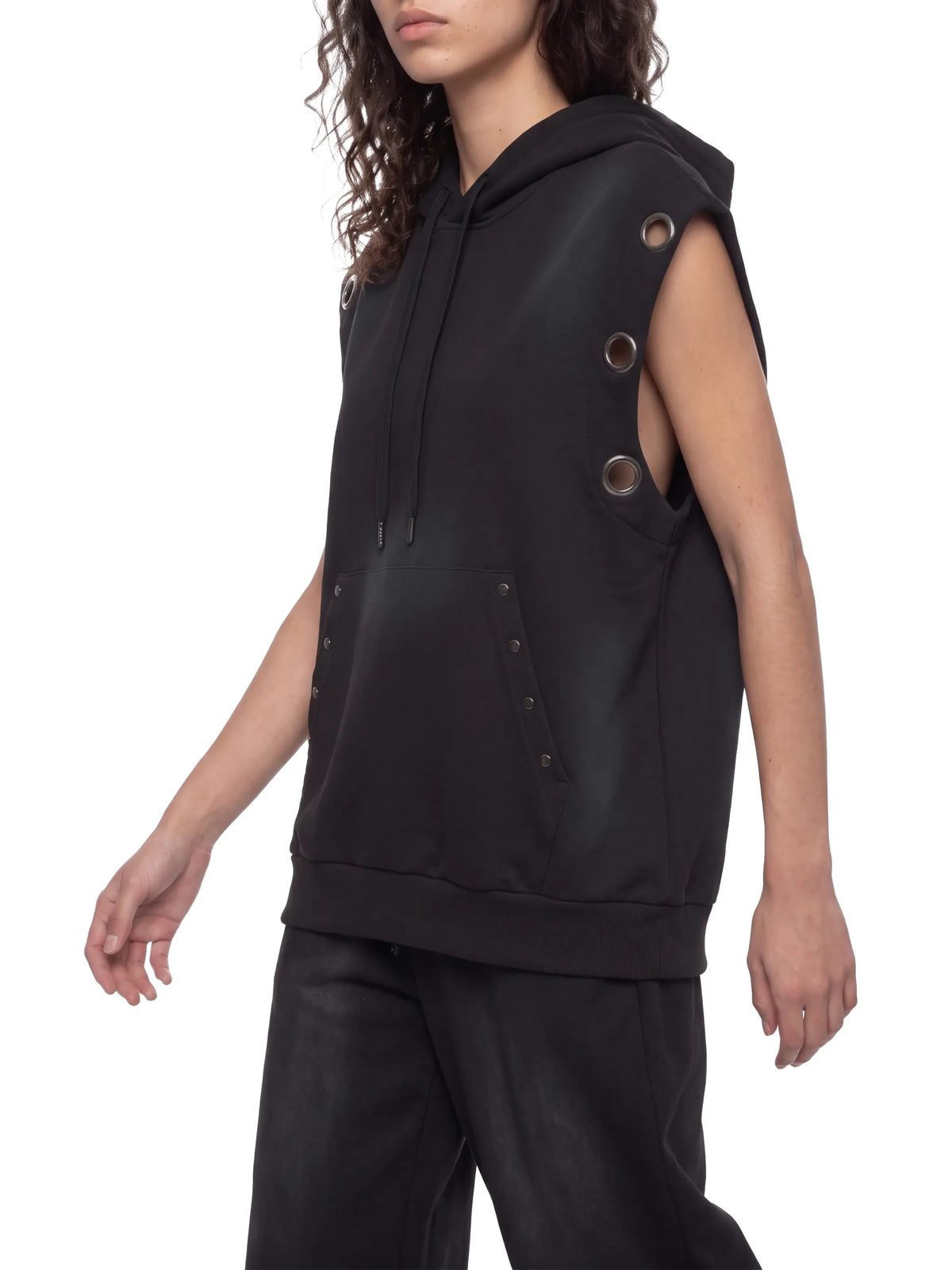 Vintage Wash Sun Fade Sleeveless Hoodie
