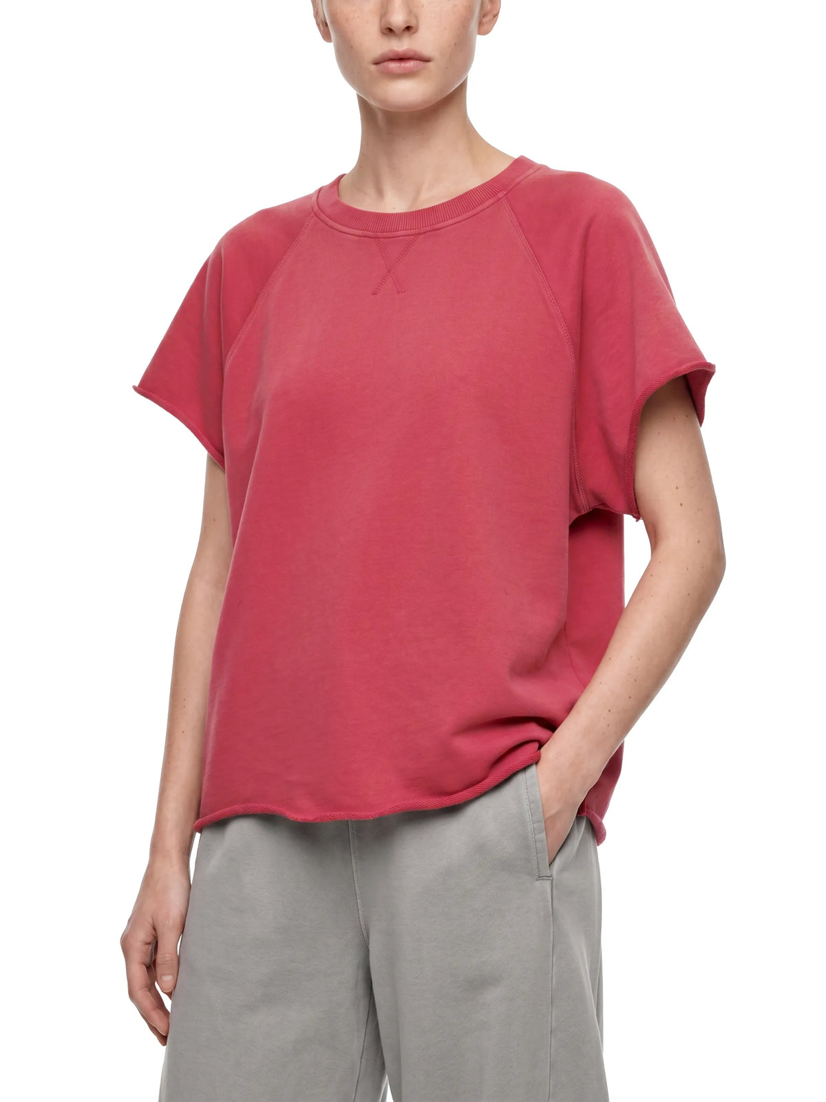 Vintage Wash Raw Edge Boxy T-Shirt