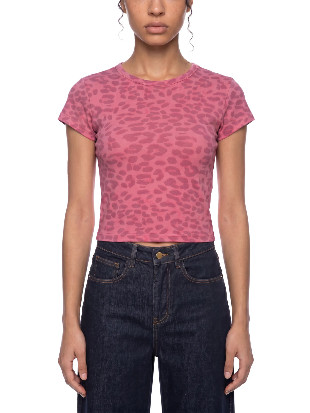 Leopard Print Crop T-Shirt