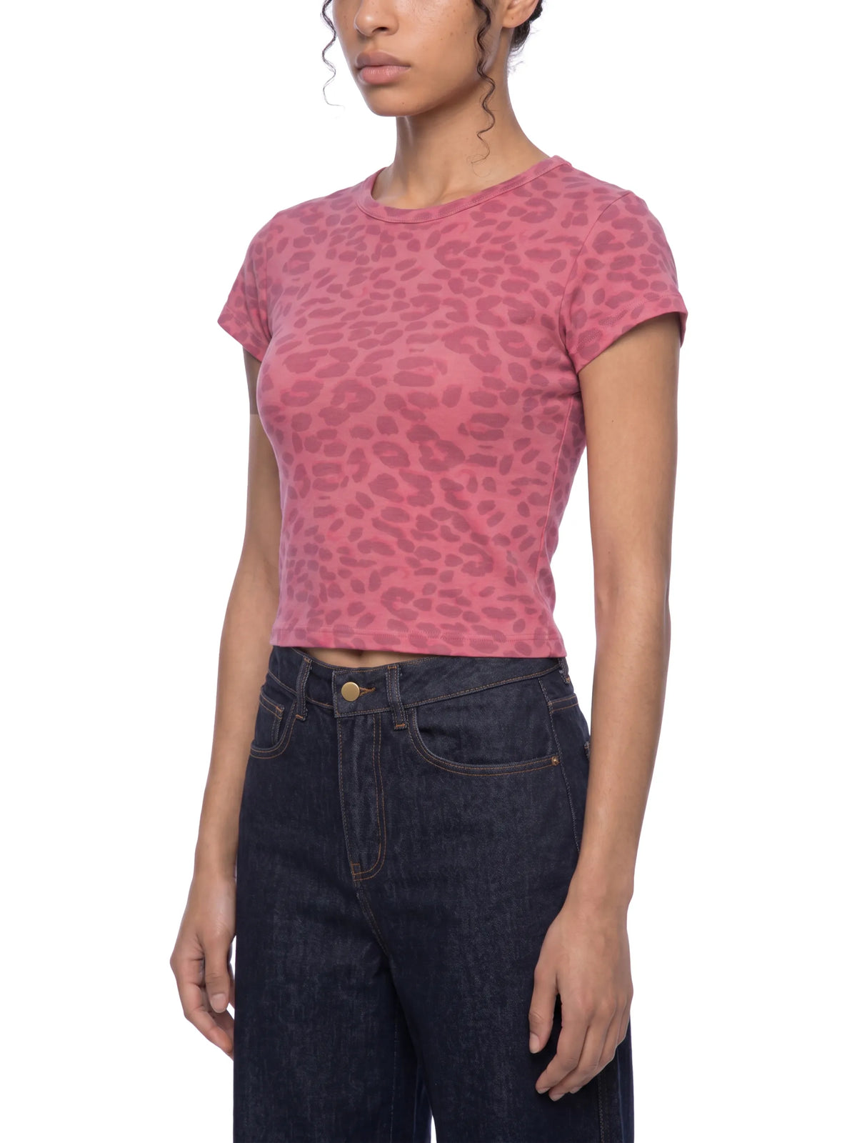 Leopard Print Crop T-Shirt