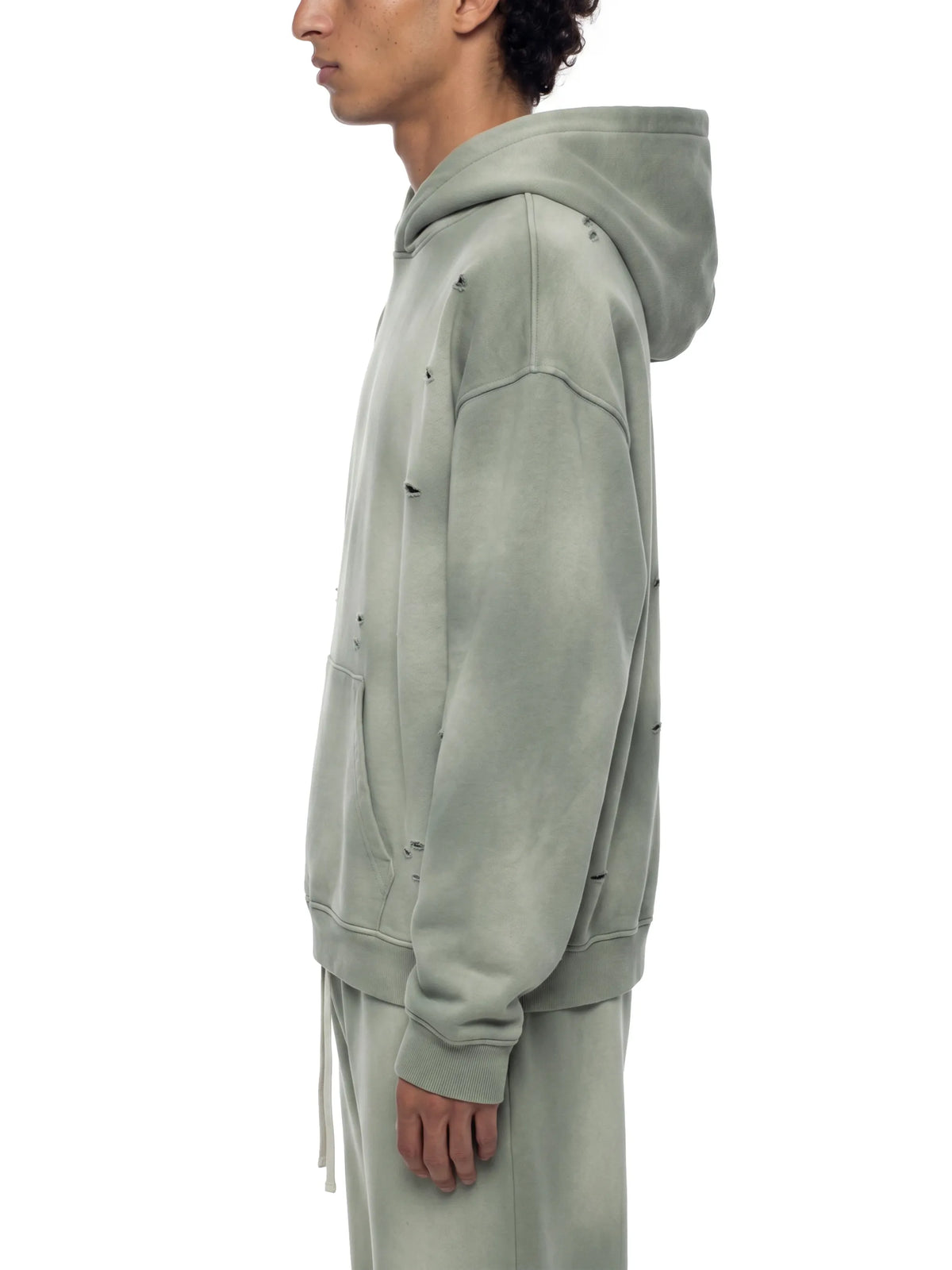 Sun-fade Frayed Fleece Hoodie