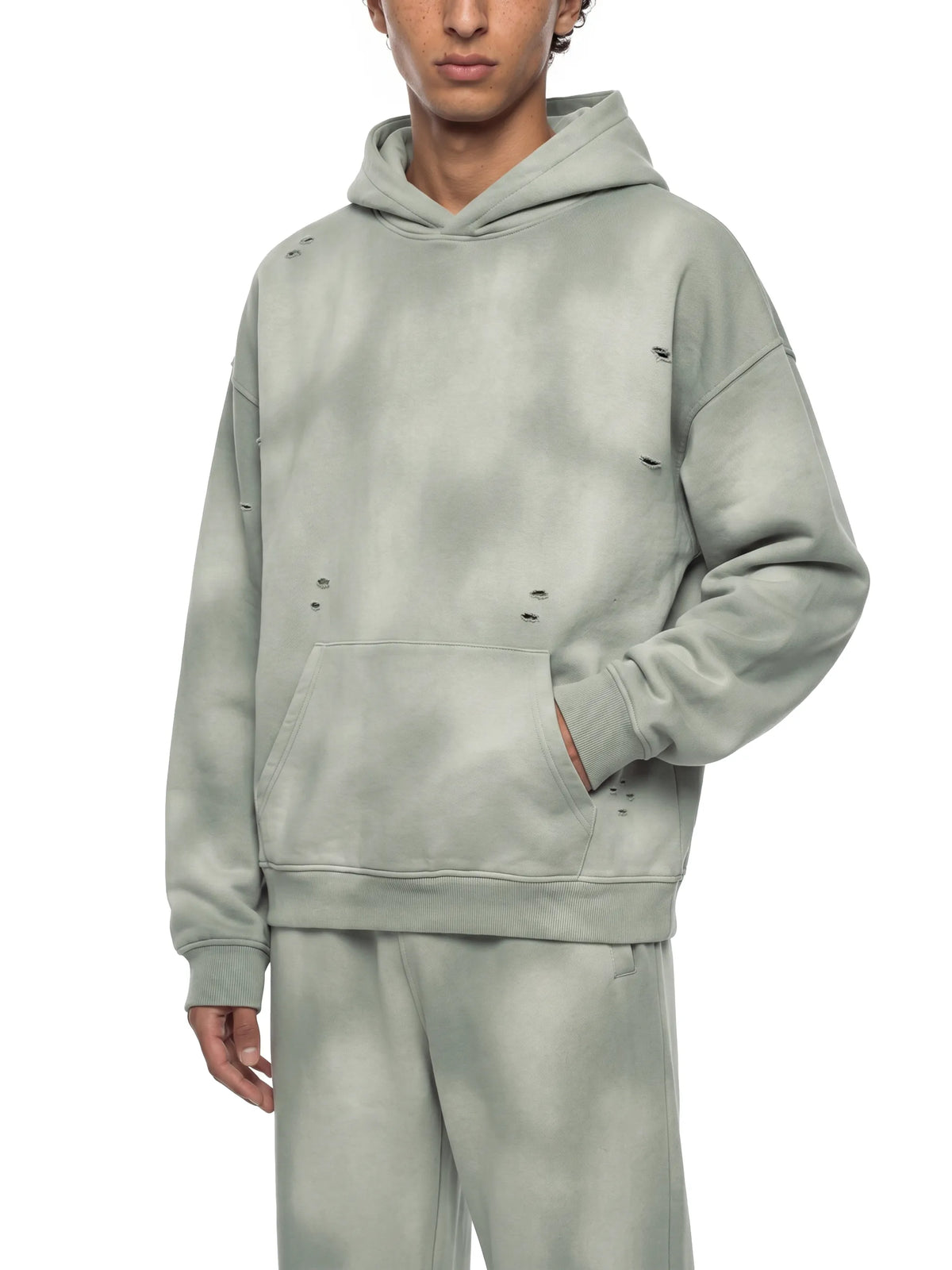 Sun-fade Frayed Fleece Hoodie