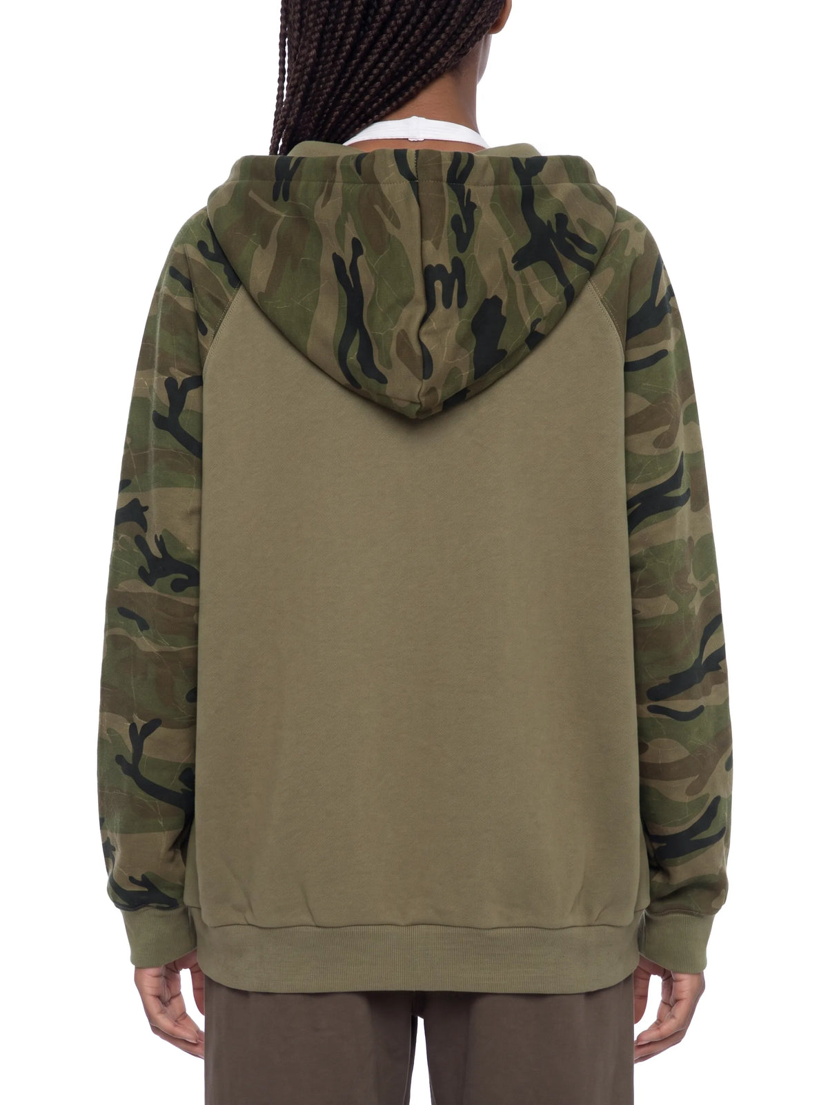 Camo-Splice Raglan Zip Hoodie