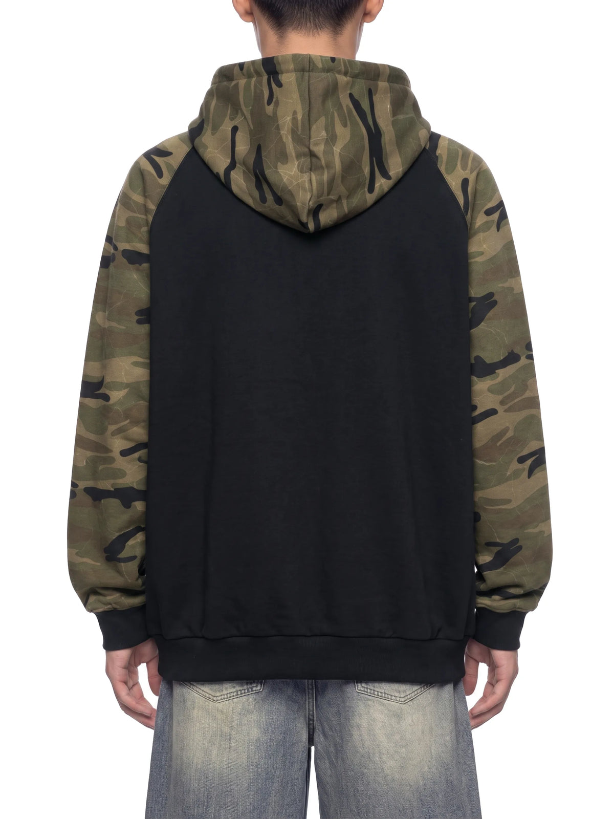Camo-Splice Raglan Zip Hoodie