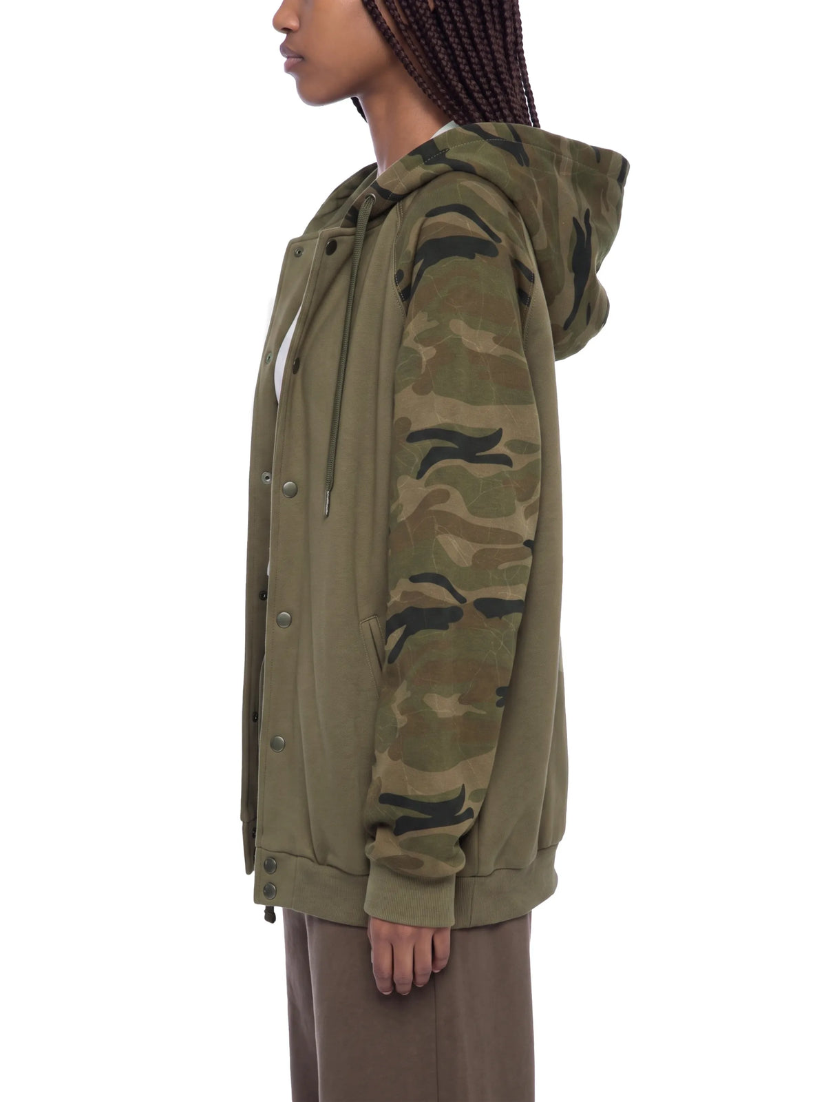 Camo-Splice Raglan Zip Hoodie