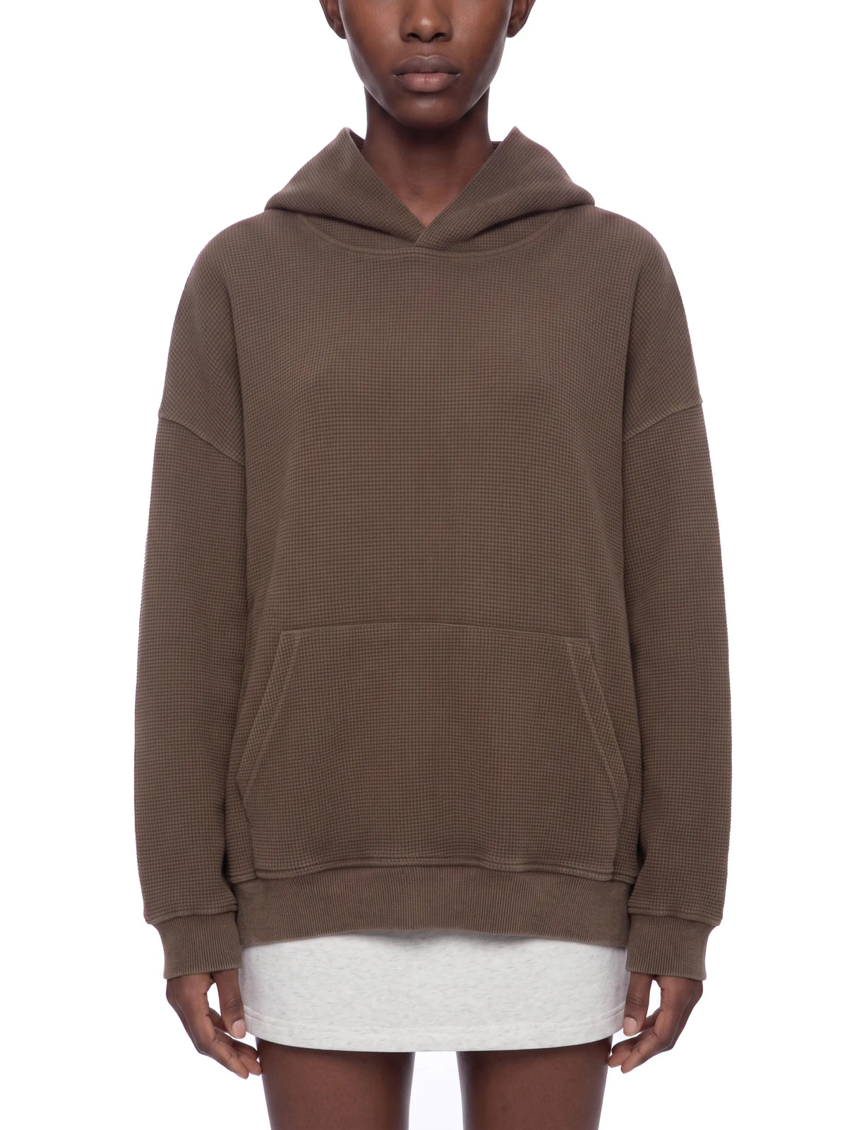 Vintage Wash Waffle Boxy Hoodie