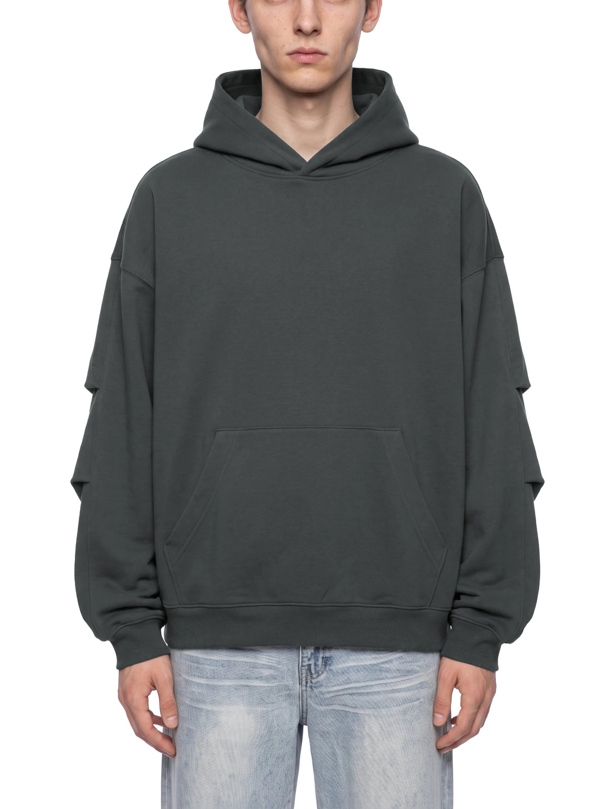Ruched Sleeves Hoodie