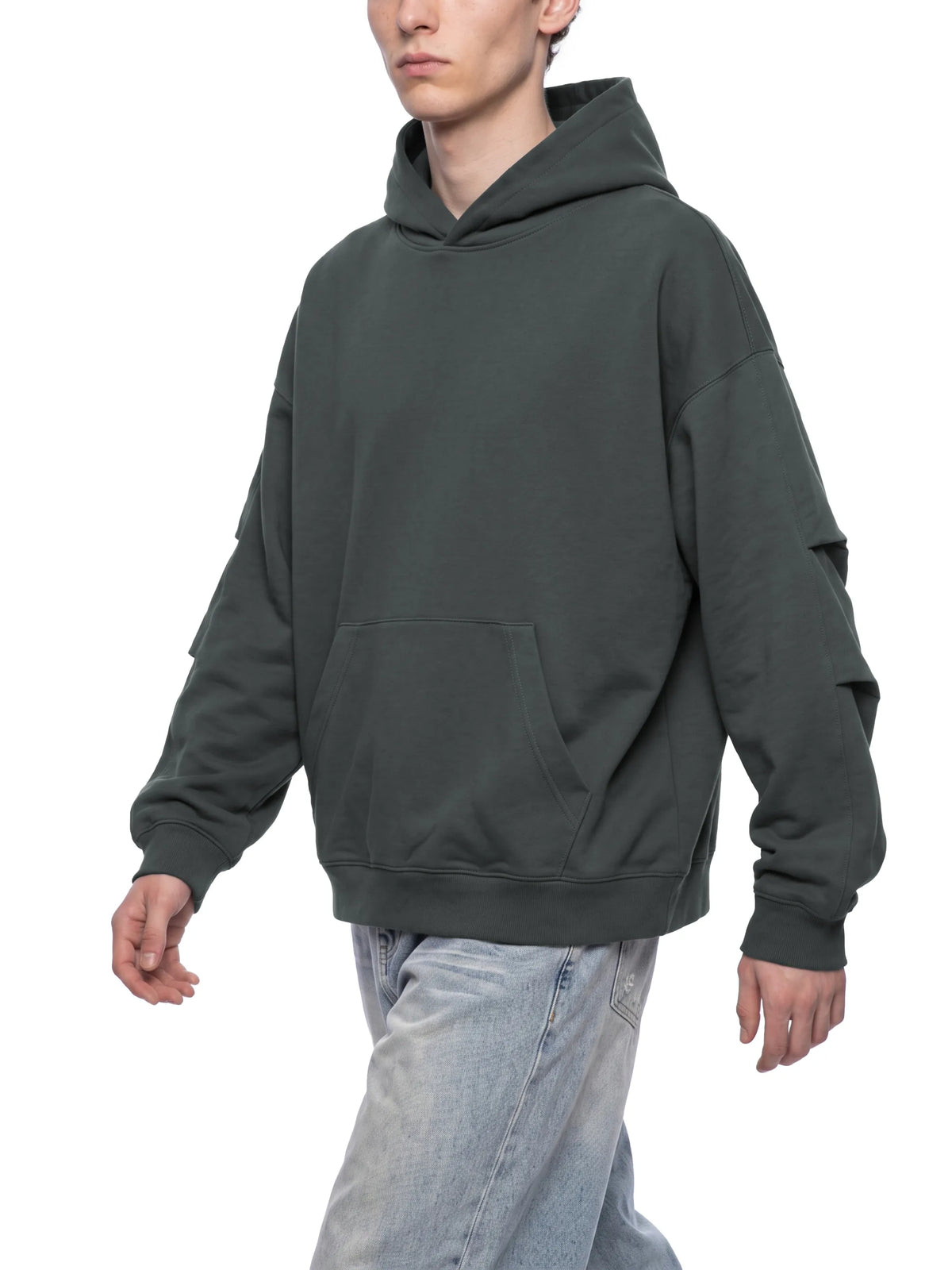 Ruched Sleeves Hoodie