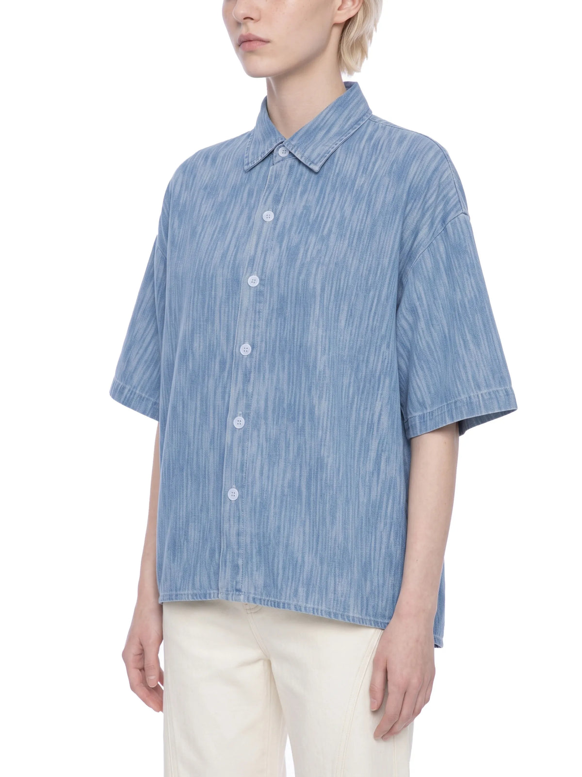 Boxy Vintage Wash Denim Shirt