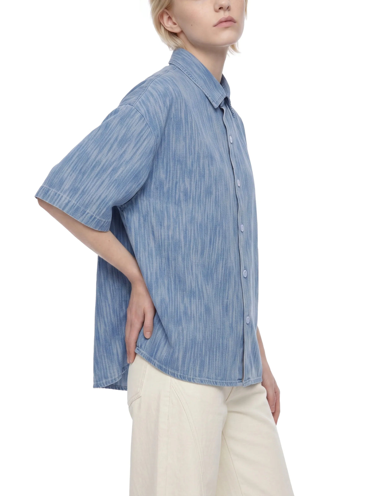 Boxy Vintage Wash Denim Shirt