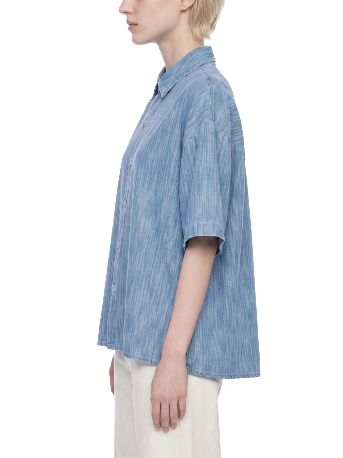 Boxy Vintage Wash Denim Shirt