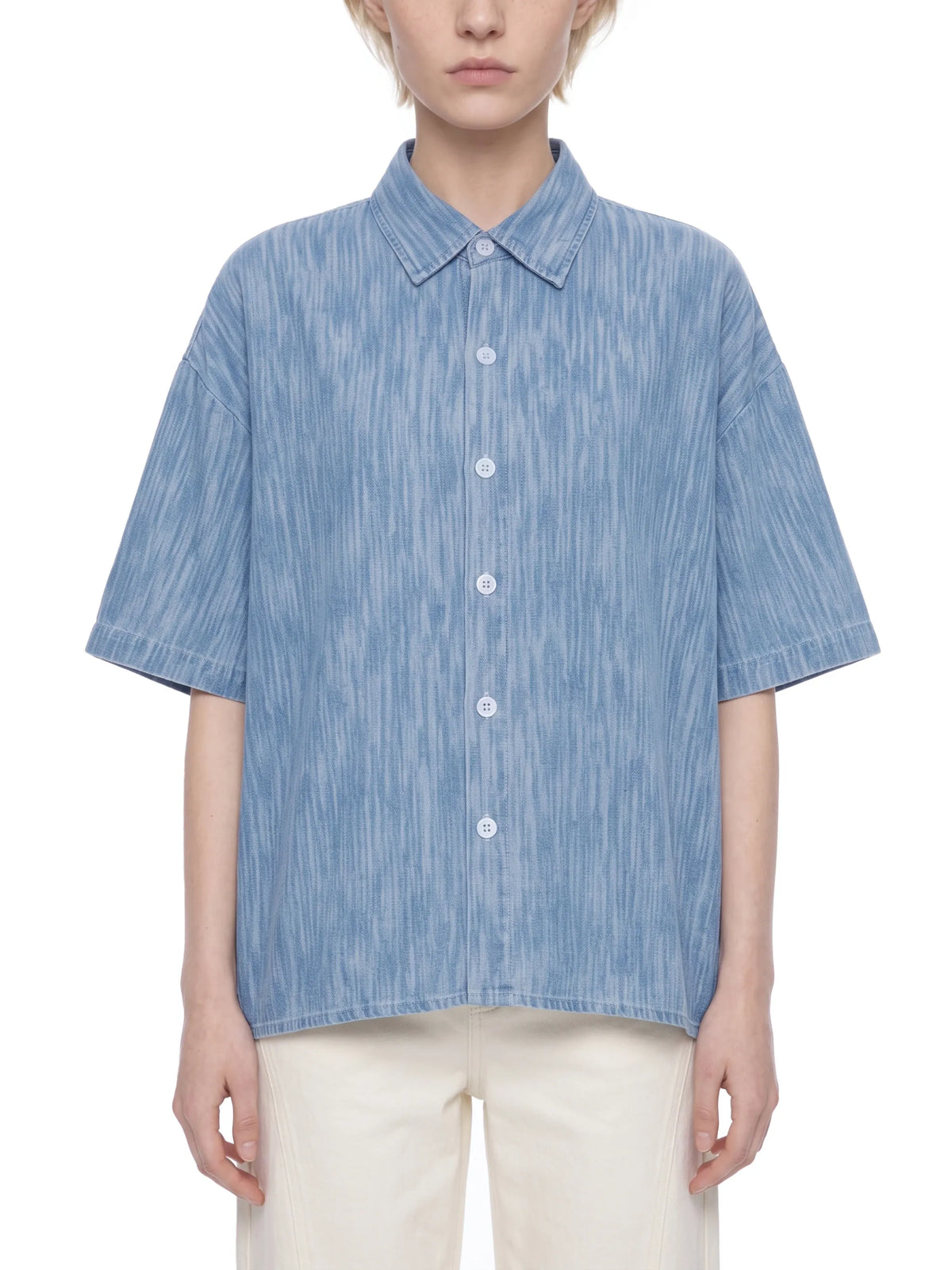 Boxy Vintage Wash Denim Shirt