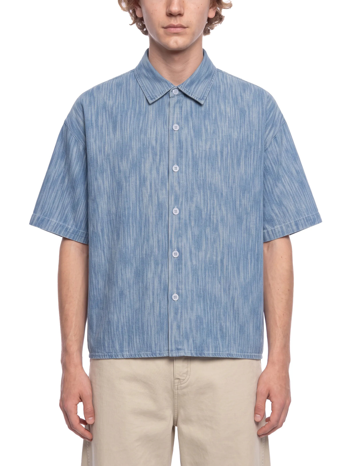 Boxy Vintage Wash Denim Shirt